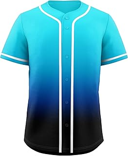 Blank Baseball Jersey for Men Casual Button Down Shirts Short Sleeve Active Team Sports Uniform - Buy now