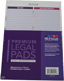 Premium To-Do List Legal Pad For Tasks, Notes & Appointments in Pink. 2 Count, 30 Tear-Off Sheets Each