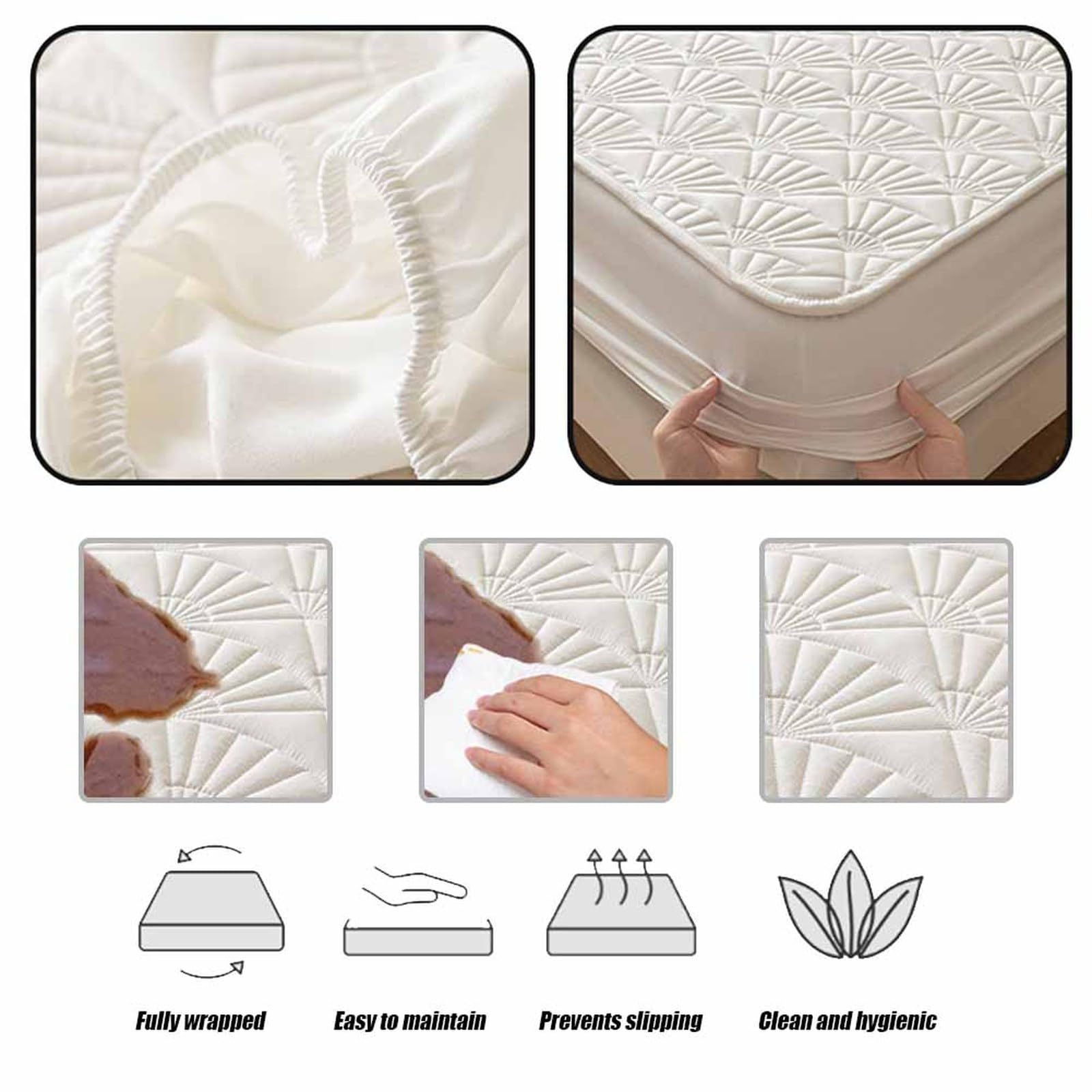 Sábana bajera impermeable de 150 x 200 cm + 30 cm de profundidad, súper suave, color gris claro, protector de colchón elástico y acogedor para máxima comodidad