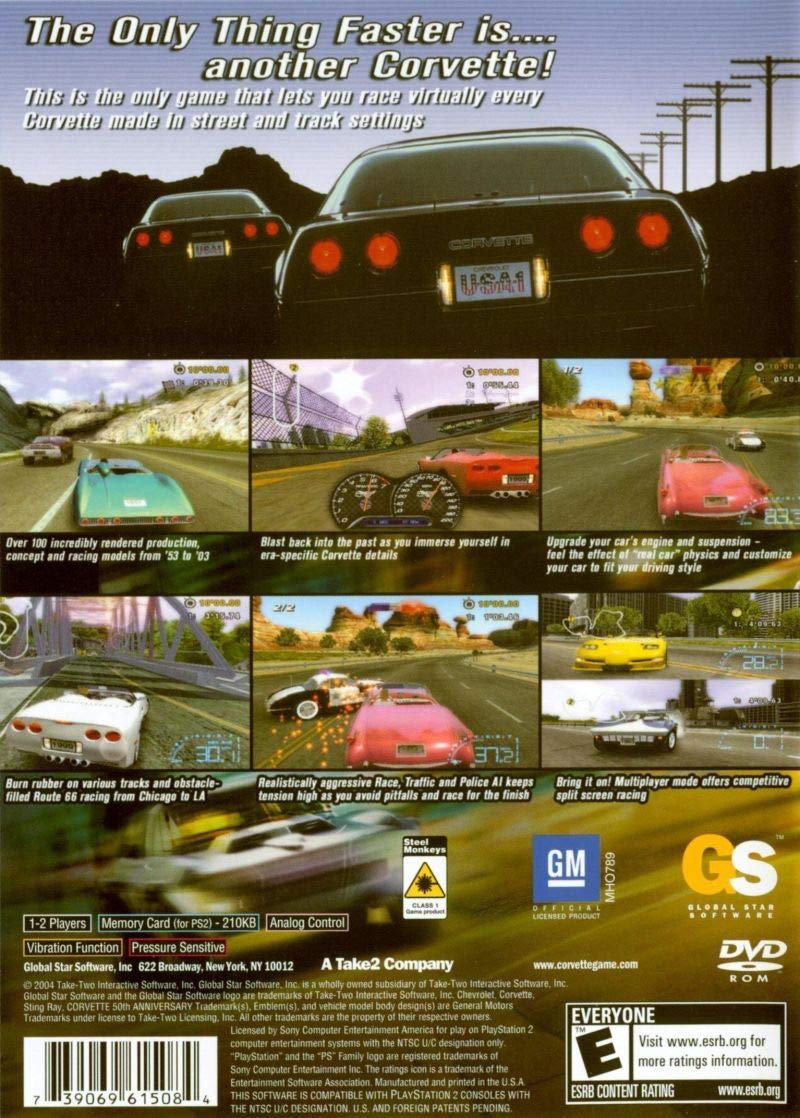 Jeu PS2 Corvette - PlayStation 2, Disque En Bon état, Boîte Abîmée