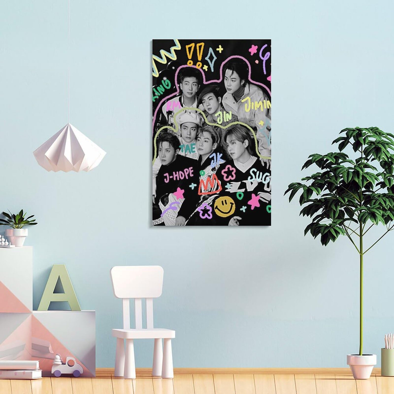MJKO Poster Jeon Jungkook Sur Toile Pour Chambre à Coucher, Décoration De Bureau, Décoration Sans Cadre, 30 X 45 Cm