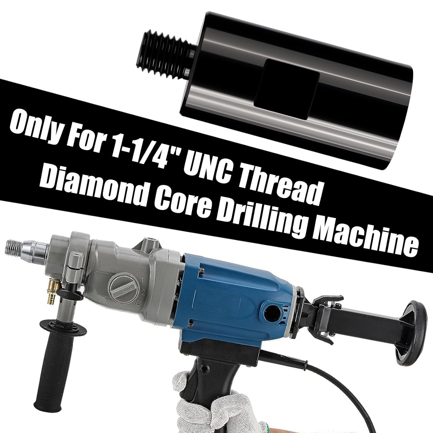 Core Drill Adapter Convertor, 1-1/4"-7 Female to 5/8"-11 Male Core Drill Bit Adapter, 40Cr Alloy Steel Shaft Adapter for 1-1/4" UNC Thread Diamond Core Drilling Machine