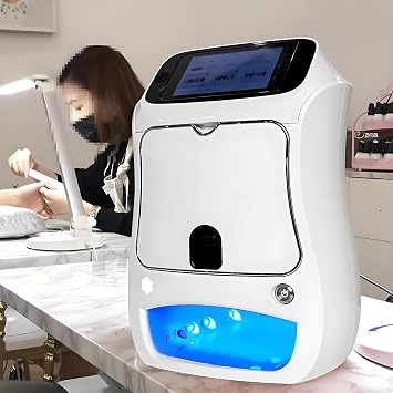 Nail Printer Machine Kit-3d Nail Art Digital Mobile Printer for Salon&Home | WiFi/DIY Design | 5in Touch Screen Display| 10s Fast Print&Cure | Includes 5nail Polish Gel/1painting Glue
