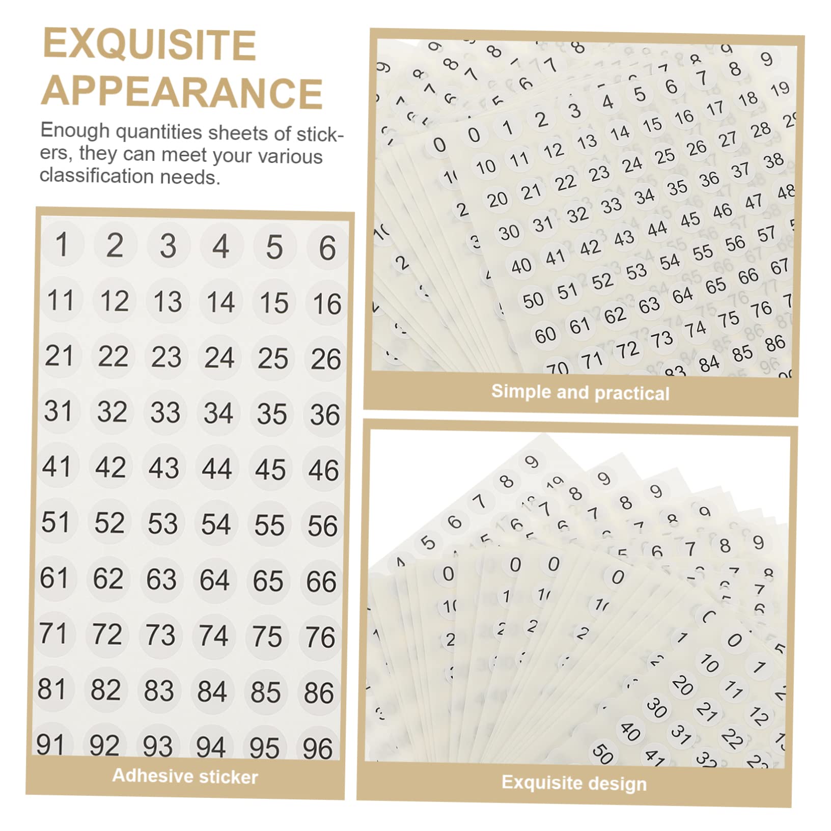 VILLCASE 5 Set Adesivi Per Etichette Classificazione Stickers Autoadesivi Per Contenitori E Conservazione Oggetti Per Organizzazione E Hobby Creativi 20 Pezzi*5