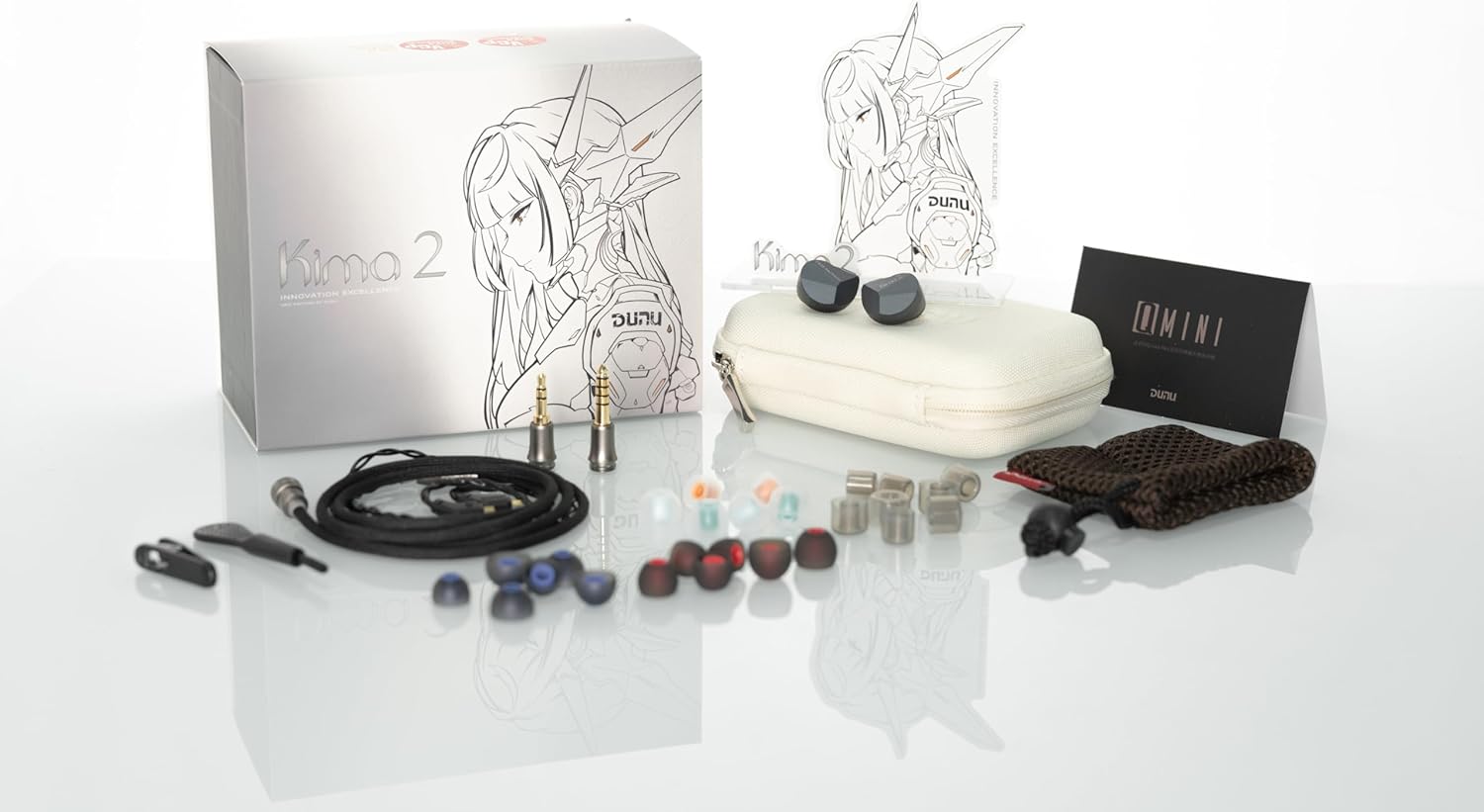 DUNU KIMA2 Raven Teal Color/DLC Composite Dome Dynamic Driver Upgrade from VERNUS Sound Mastery Q-Lock Mini Plug System