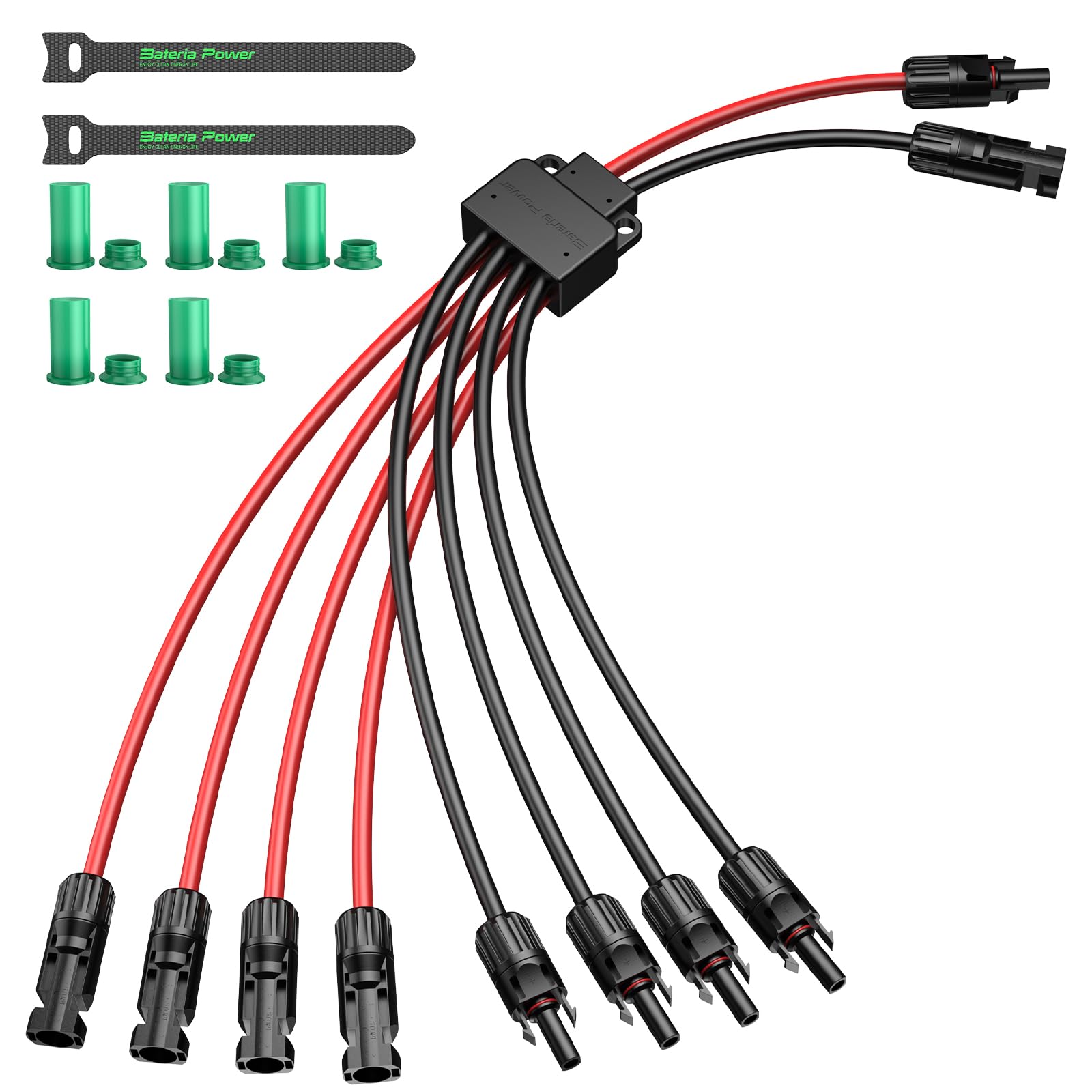 Amazon.com: Bateria Power Solar Connectors 30A Y-Branch Cable, Solar ...