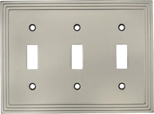 Cosmas 25037-SN Cubierta de placa de interruptor de pared triple de níquel satinado