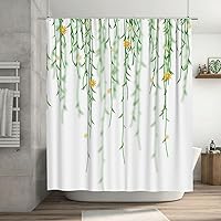 Vista 7 de Cortina de ducha con diseño de árboles de Navidad, diseño a cuadros, de madera marrón, decoración de baño, 71 x 71 pulgadas (12 ganchos incluidos)