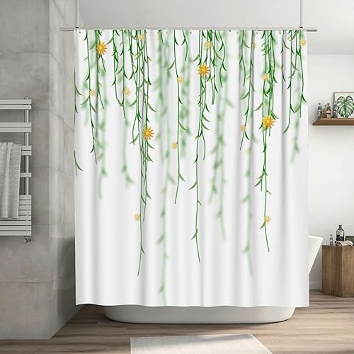 Miniatura 7 de Cortina de ducha con diseño de árboles de Navidad, diseño a cuadros, de madera marrón, decoración de baño, 71 x 71 pulgadas (12 ganchos incluidos)