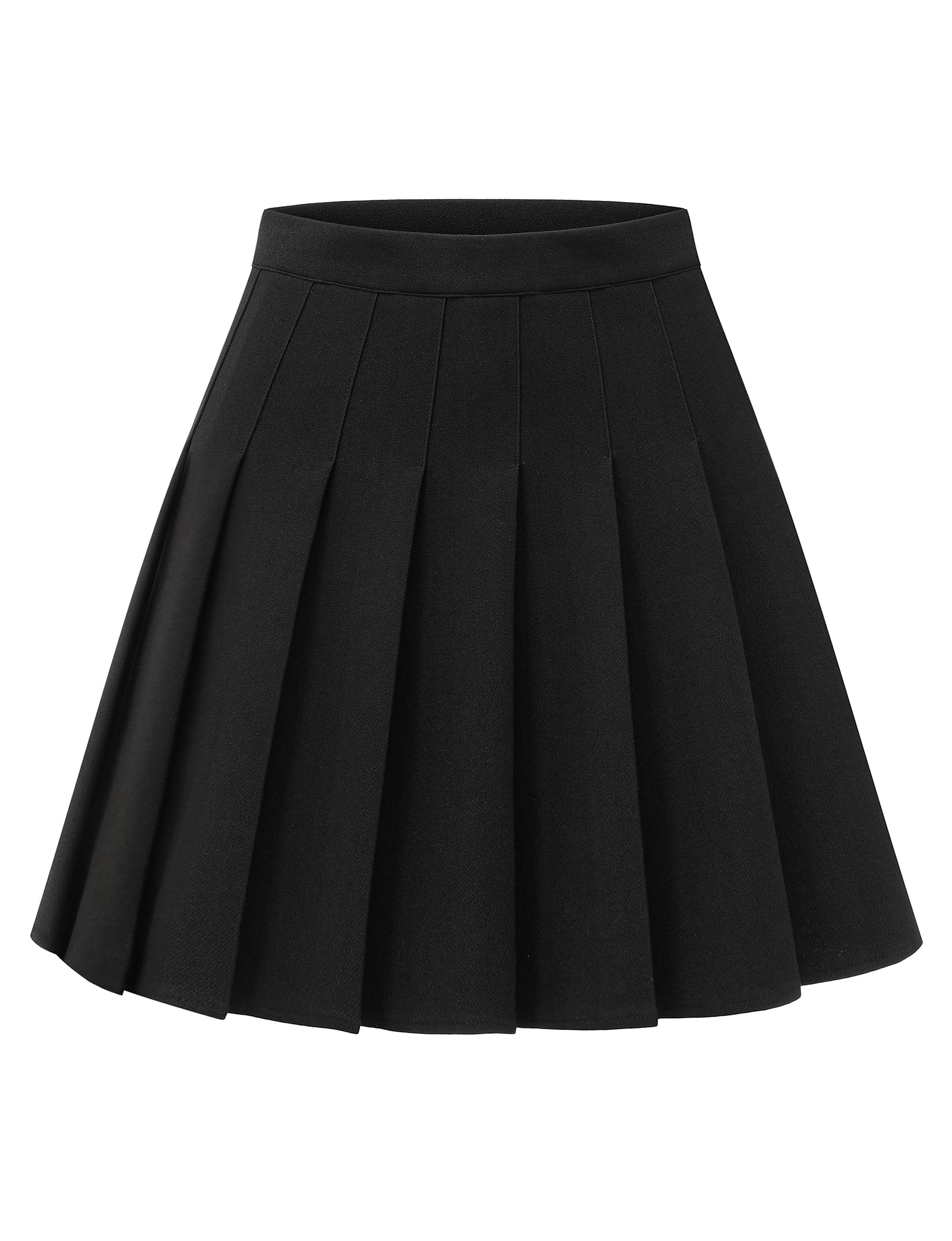 Shestellar Women's High-Waisted Pleated A-Line Mini Tennis Skater Skirt