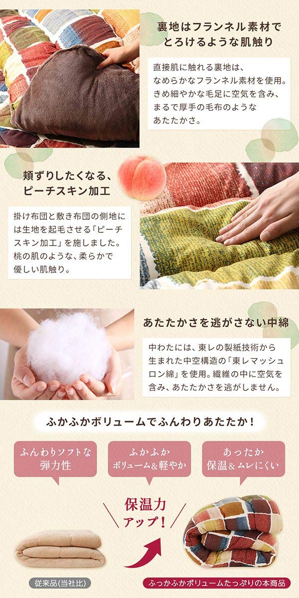 Amazon.co.jp: モダンデザイン こたつ布団 こたつ用掛け布団&敷き布団2