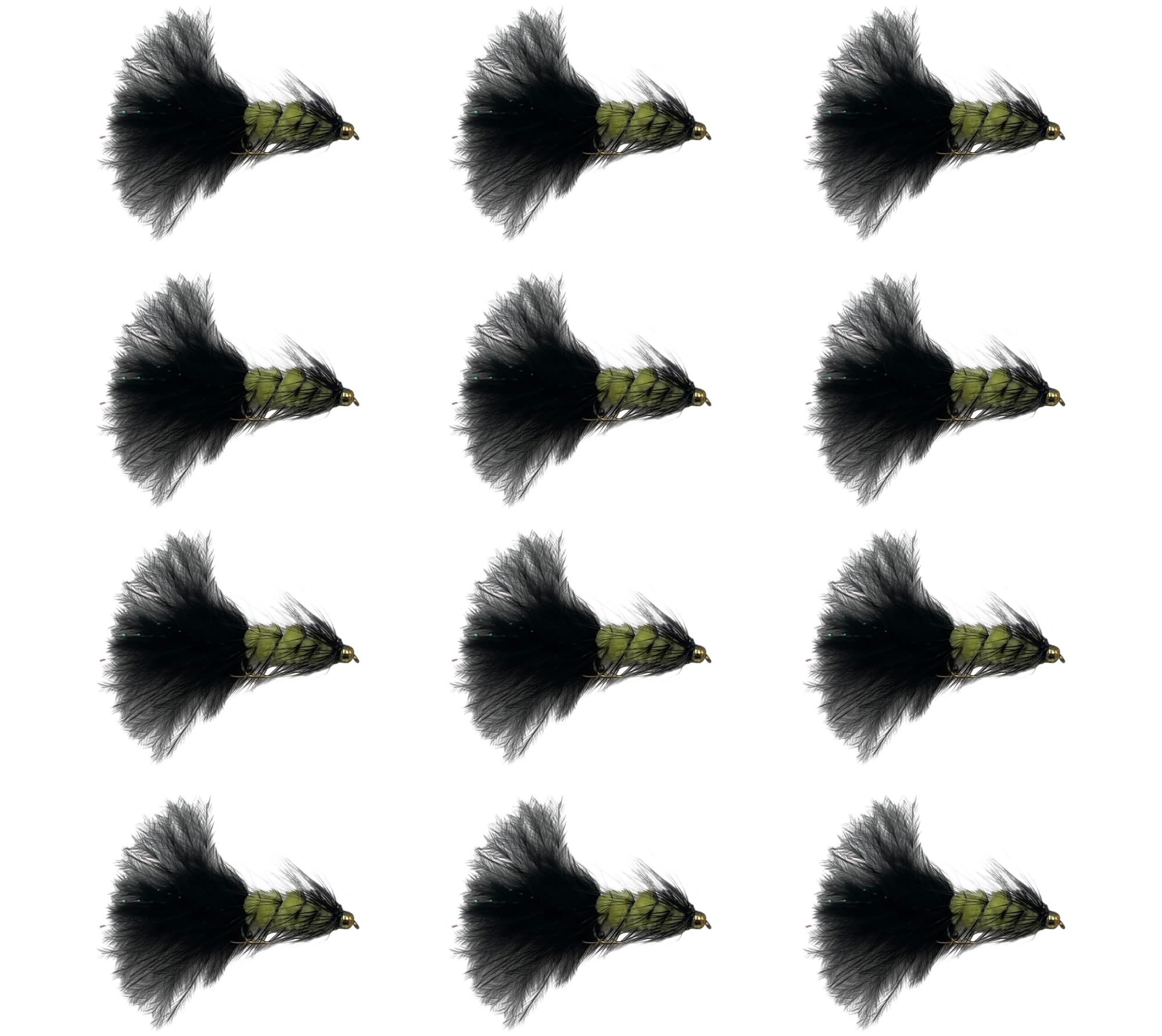 Feeder Creek Fly Fishing Flies | 12pc Woolly Bugger | Trout Flies | Bass Flies | Flies for Fly Fishing | Streamer Flies | Fly Fishing Assortment