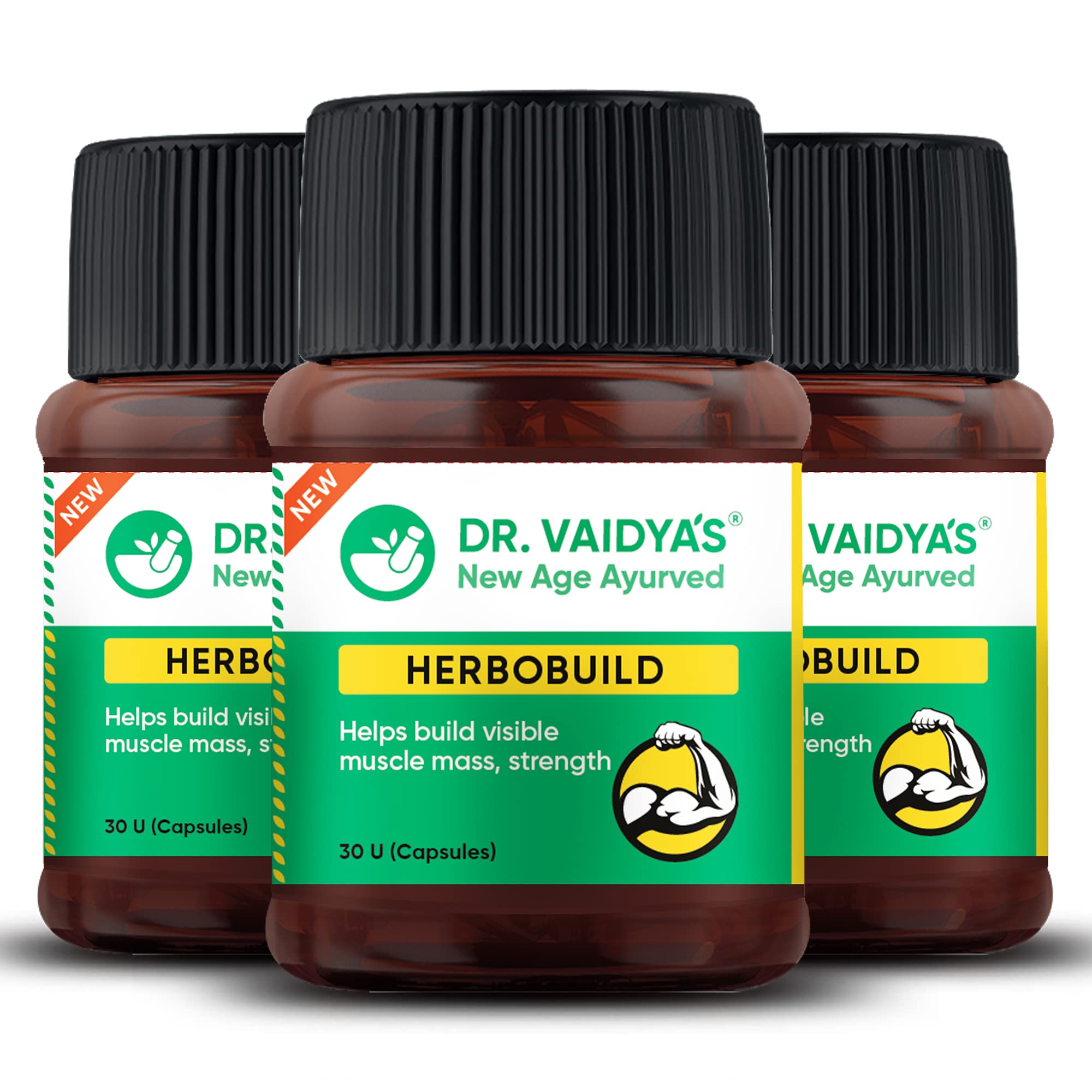 Dr. Vaidyas Herbobuild Capsules | Ayurvedic Muscle & Mass Gainer For Enhanced Stamina & Peak Fitness | (30 Capsules Each) Pack of 3 (B085L6DZVY) Amazon Price History, Amazon Price Tracker