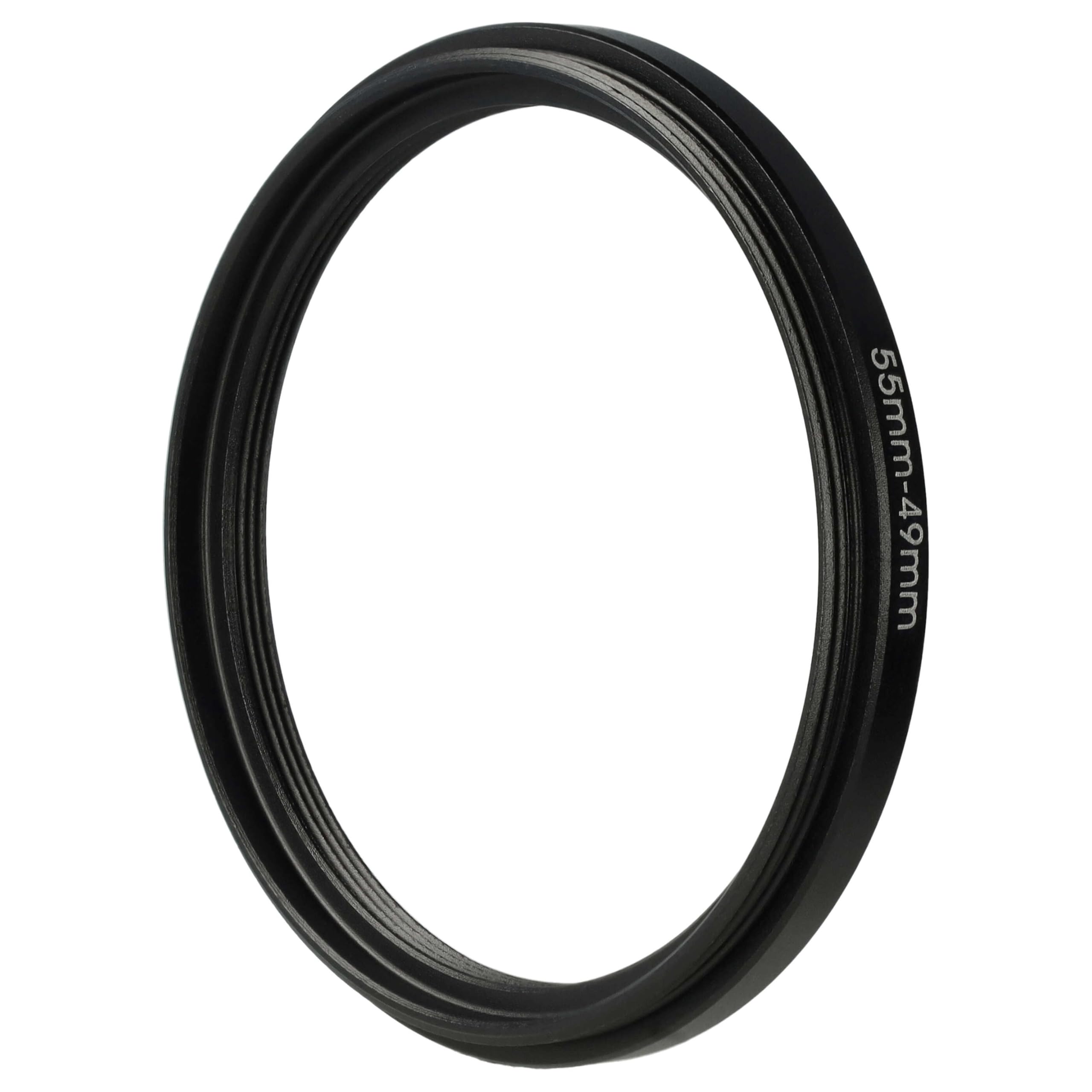 vhbw Pierścień adaptera Step Down 55 mm na 49 mm Kompatybilny z Sony FE 28-70 mm 3,5-5,6 OSS (SEL-2870) Kamera - Adapter filtra, Metal Czarny
