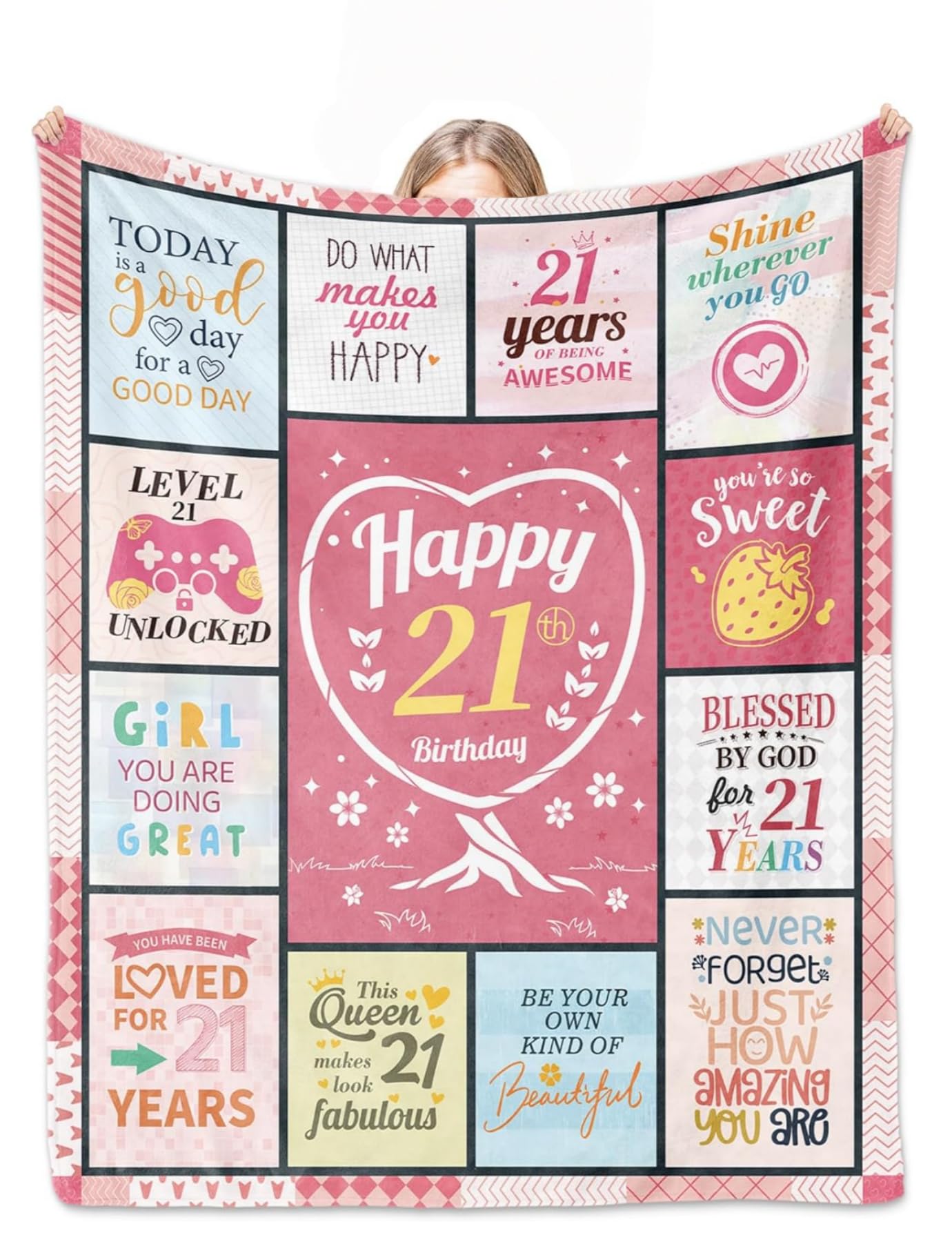 Cadeau d'anniversaire pour femme de 21 ans plaid doux pour fille et soeur