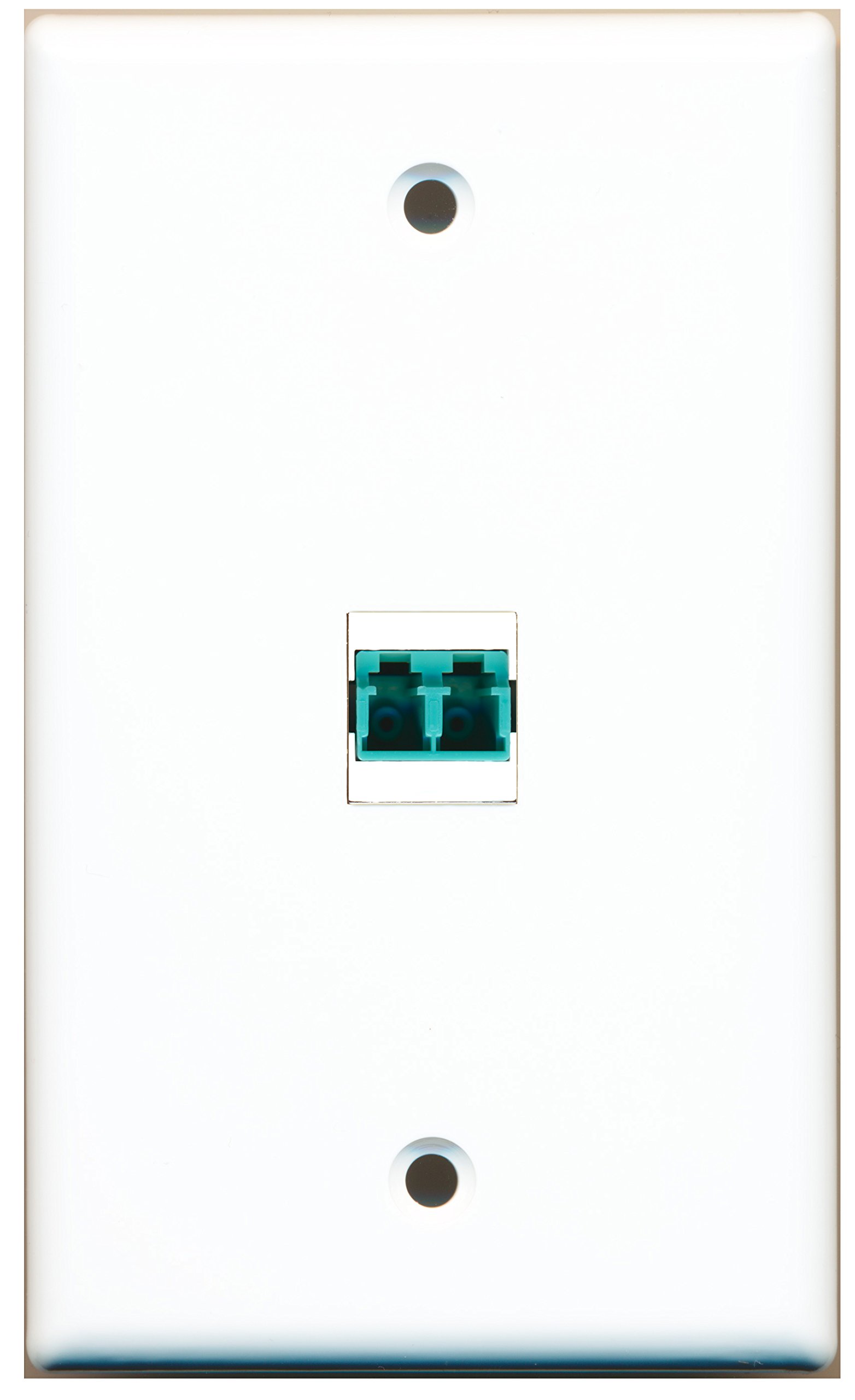 RiteAV - 1 Port LC Fiber 10GB Duplex Wall Plate - White - Bracket Included