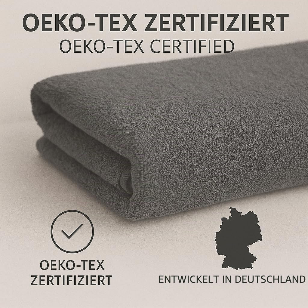 Betz 2 Stück Badetuch groß XXL Größe 100 x 160 cm Badetücher Saunatuch Set Dresden 100% Baumwolle Farbe anthrazit