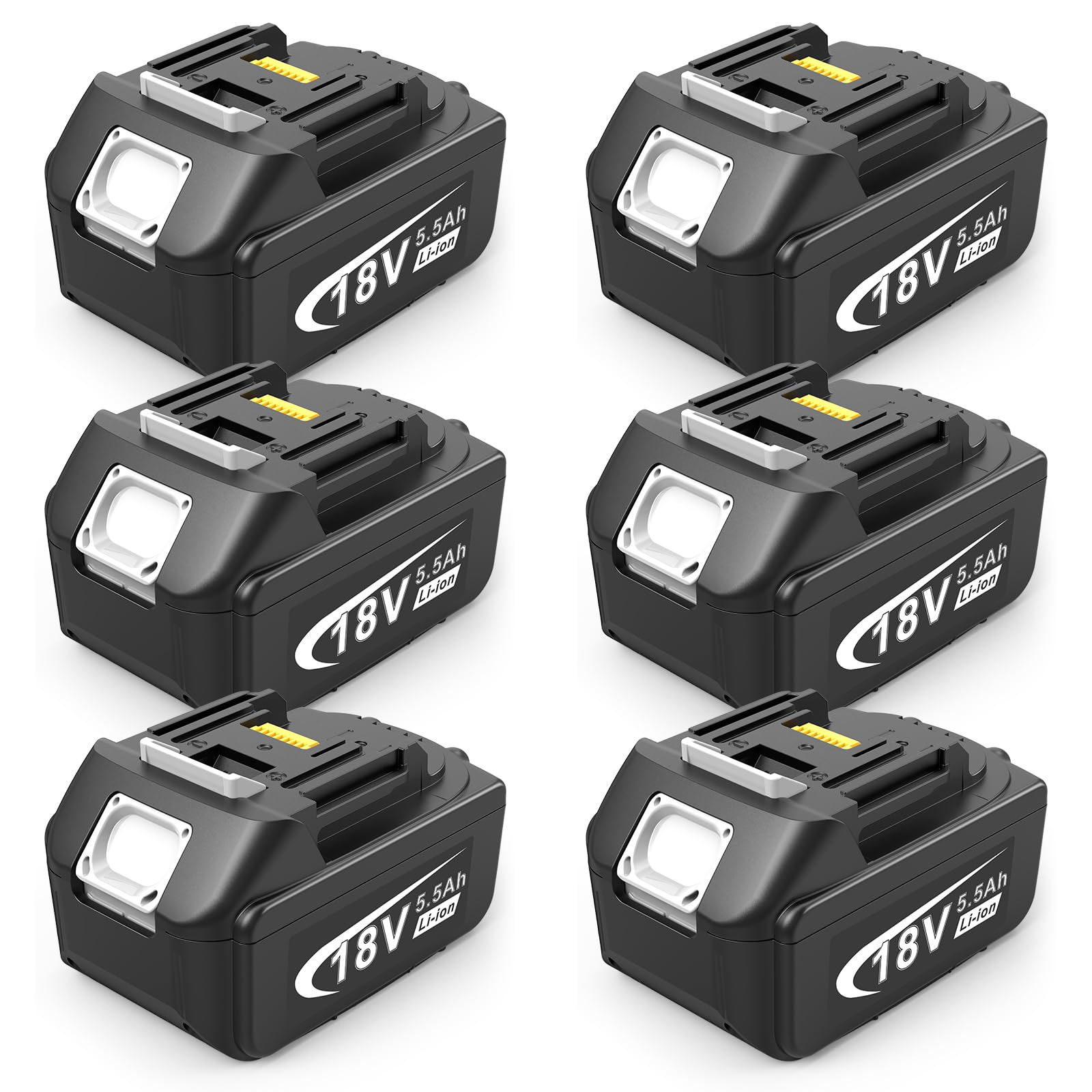 6 unidades de 5,5 Ah batería para Makita LXT, ASUNCELL 18 V DC18RC batería de repuesto para Makita compatible con Allen Makita 14,4 V-18 V baterías de iones de litio BL1815 BL1830 BL1850 BL1430