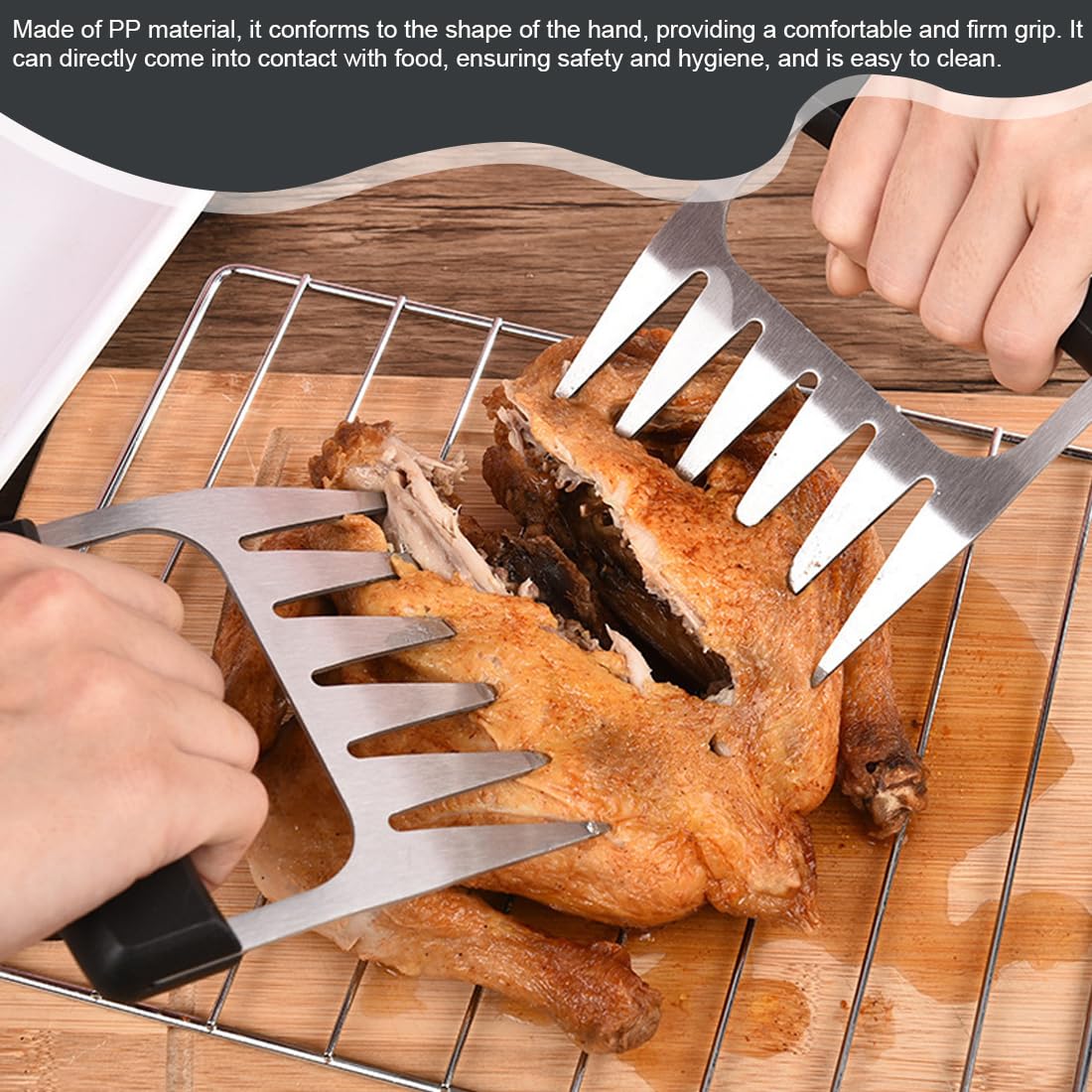 Artigli Pulled Pork in Acciaio Inossidabile per Amanti del Barbecue, Meat Claws per Tritare e Fissare la Carne, Idea Regalo per Uomo