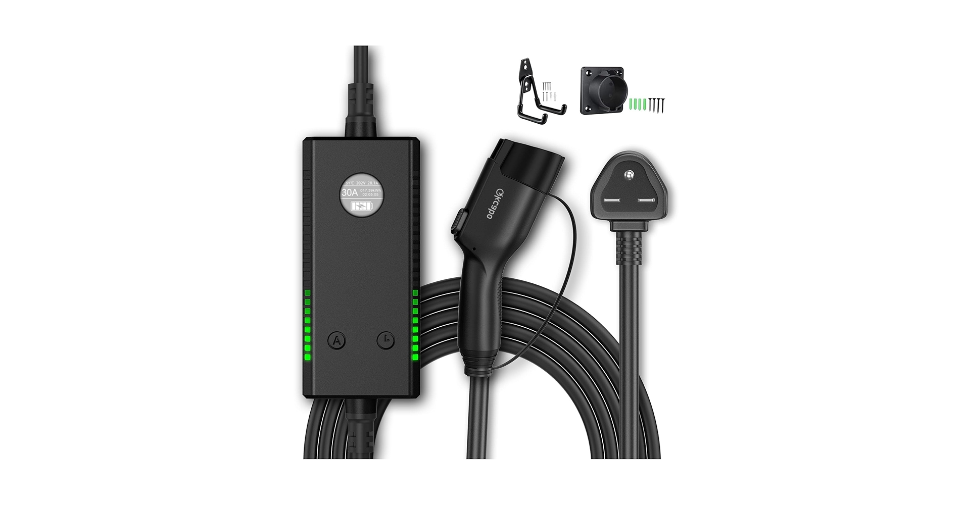 Amazon.co.jp: Qkcabo 6KW 電気自動車EV充電ケーブル 30A 100
