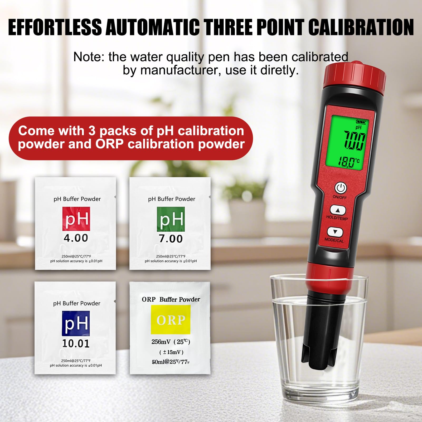 pH Chlore Mètre Piscine 7-en-1, Testeur PH Chlore Salinité ORP TDS EC Température, Tester Qualité Eau de haute précision avec fonction ATC pour piscines, eau potable, aquarium, hydroponie
