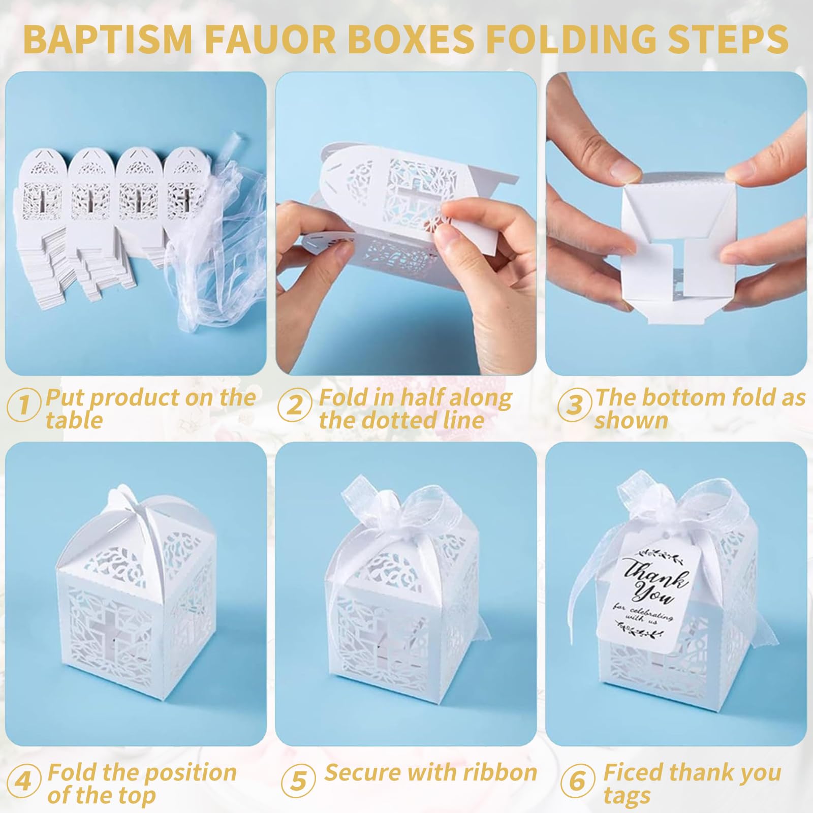 Boite Dragées Communion et Baptême,Boîtes à dragées baptême - Sujet Bapteme Garcon, Contenants pour Dragee Bapteme, Urne Baptême, parfaites pour Toutes cérémonies de Baptême et Communions