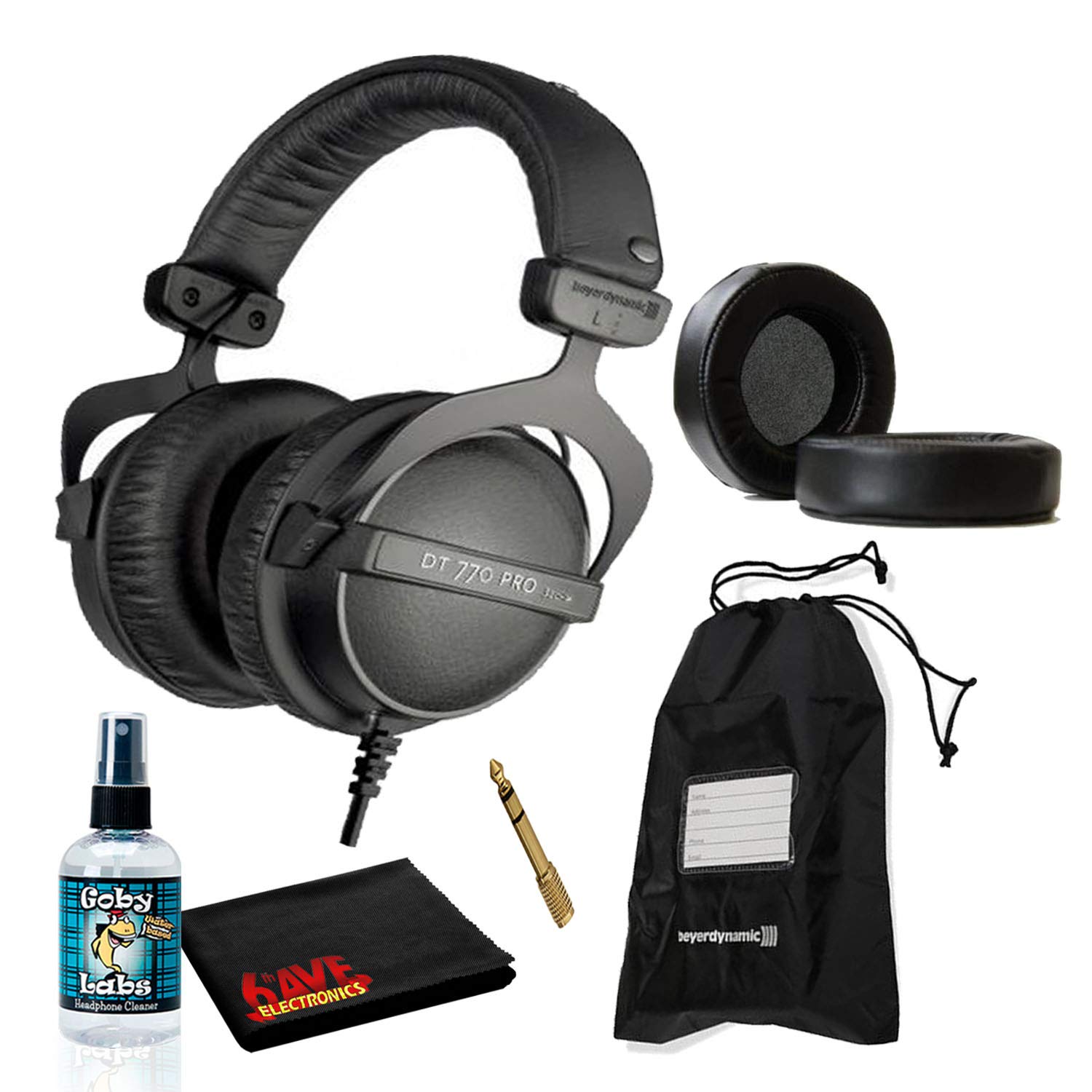 Beyerdynamic DT 770 Pro Closed-Back Studio Recording Headphones 32 Ohm Bundle with Dekoni Audio Choi