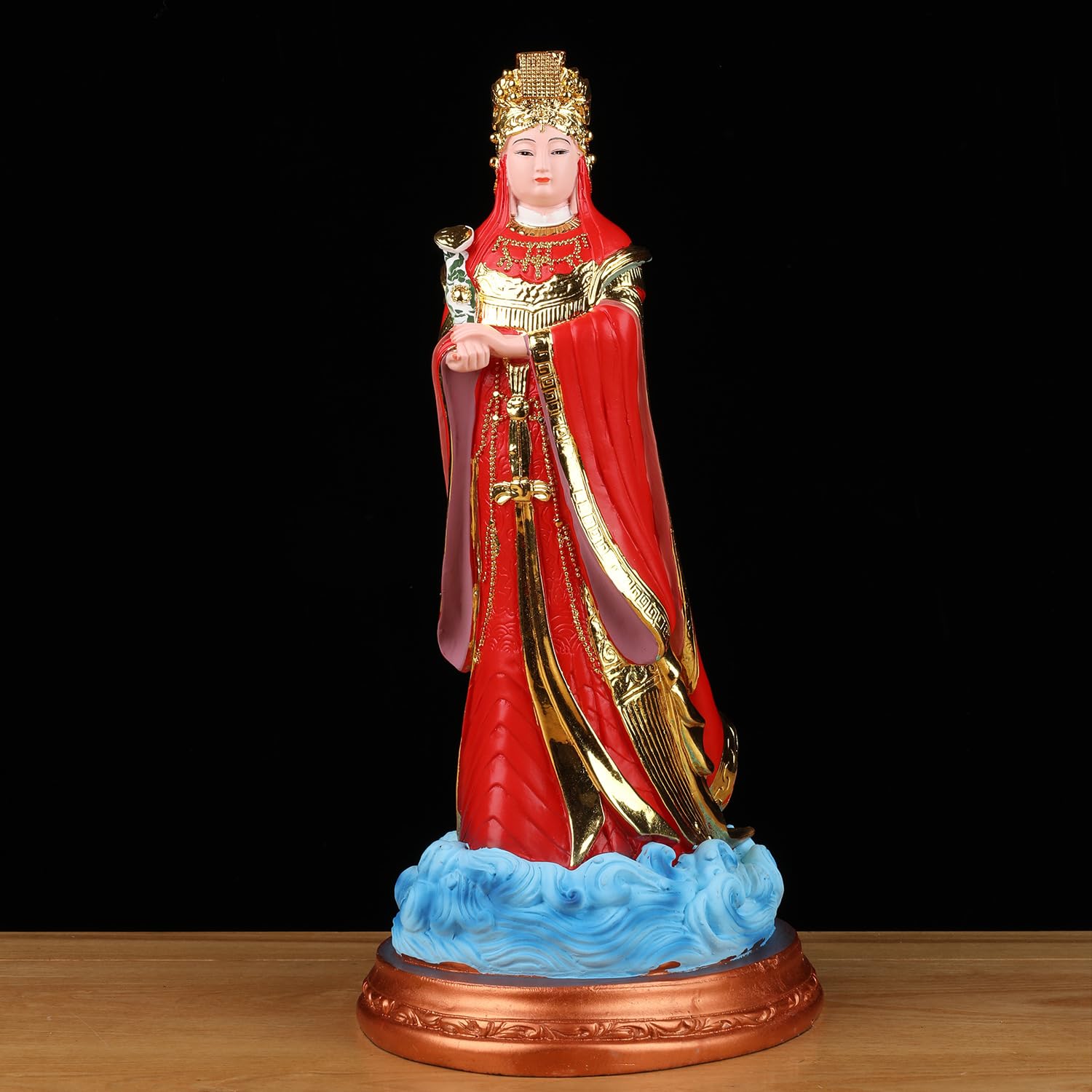 OYouniFujian Meizhou Style Ma Zu Religious Statue - Heavenly Empress, Goddess of The Sea, Taoist Devotion, Home Altar