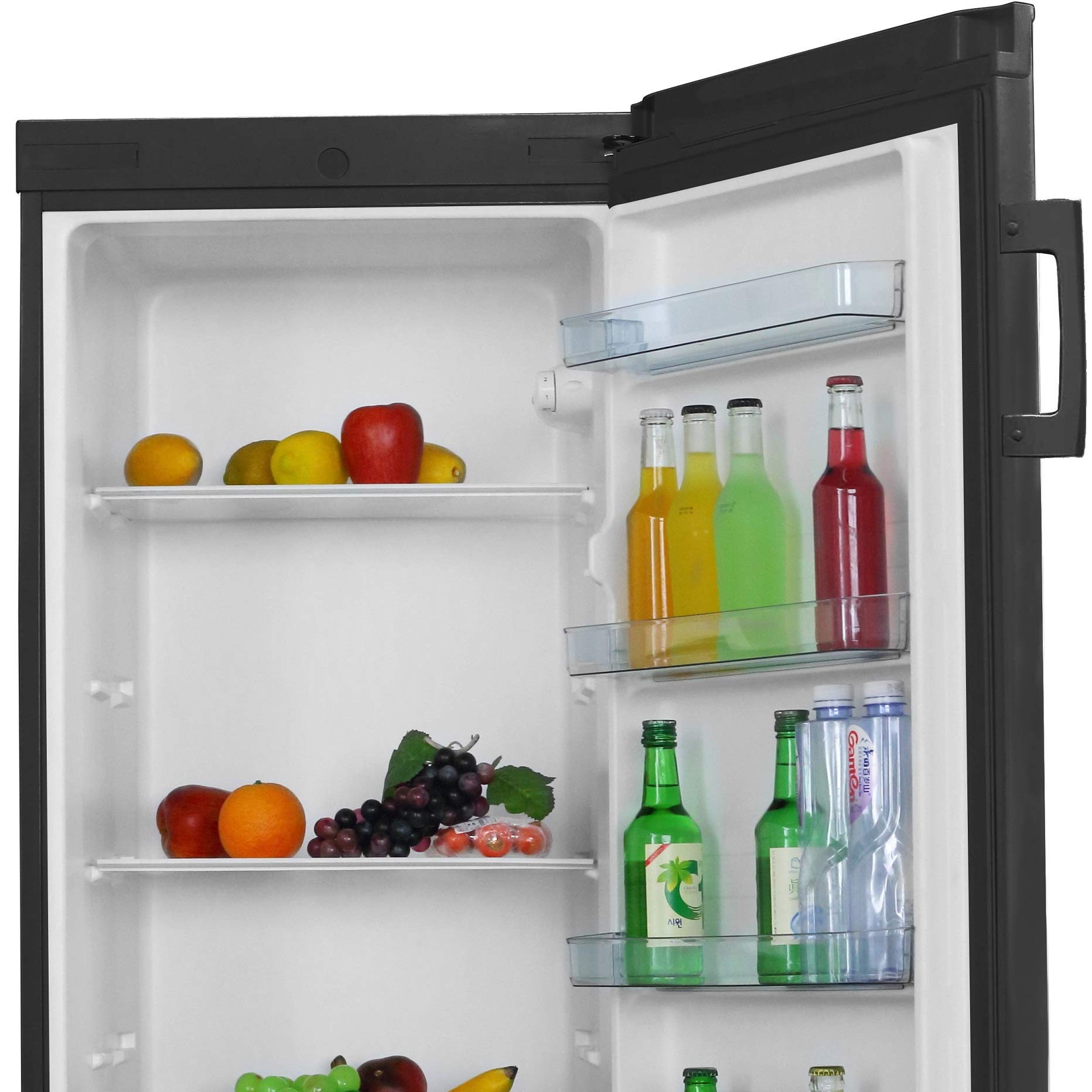 Cookology Tall Upright Fridge & Freezer Pack in Black, 55 x 142cm tall