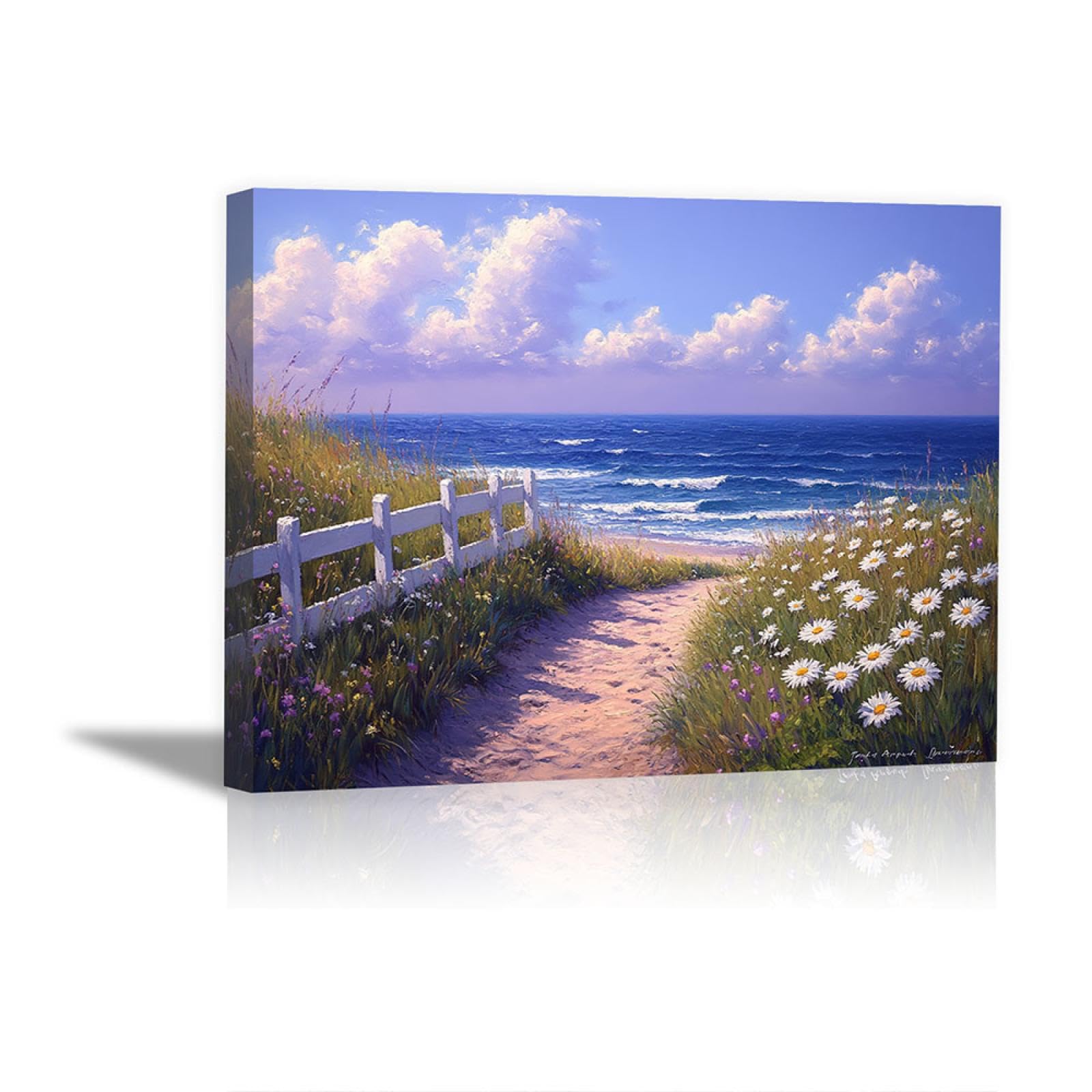 風景画 キャンバスアート 海 桟橋 桟橋の風景 - 250 × 250mm - S24 – 絵あそび