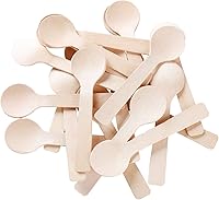 Gmark 4" Mini Wooden Spoons 100 Pack - Biodegradable Compostable Birchwood for Sampling, Parties & Catering GM1042A