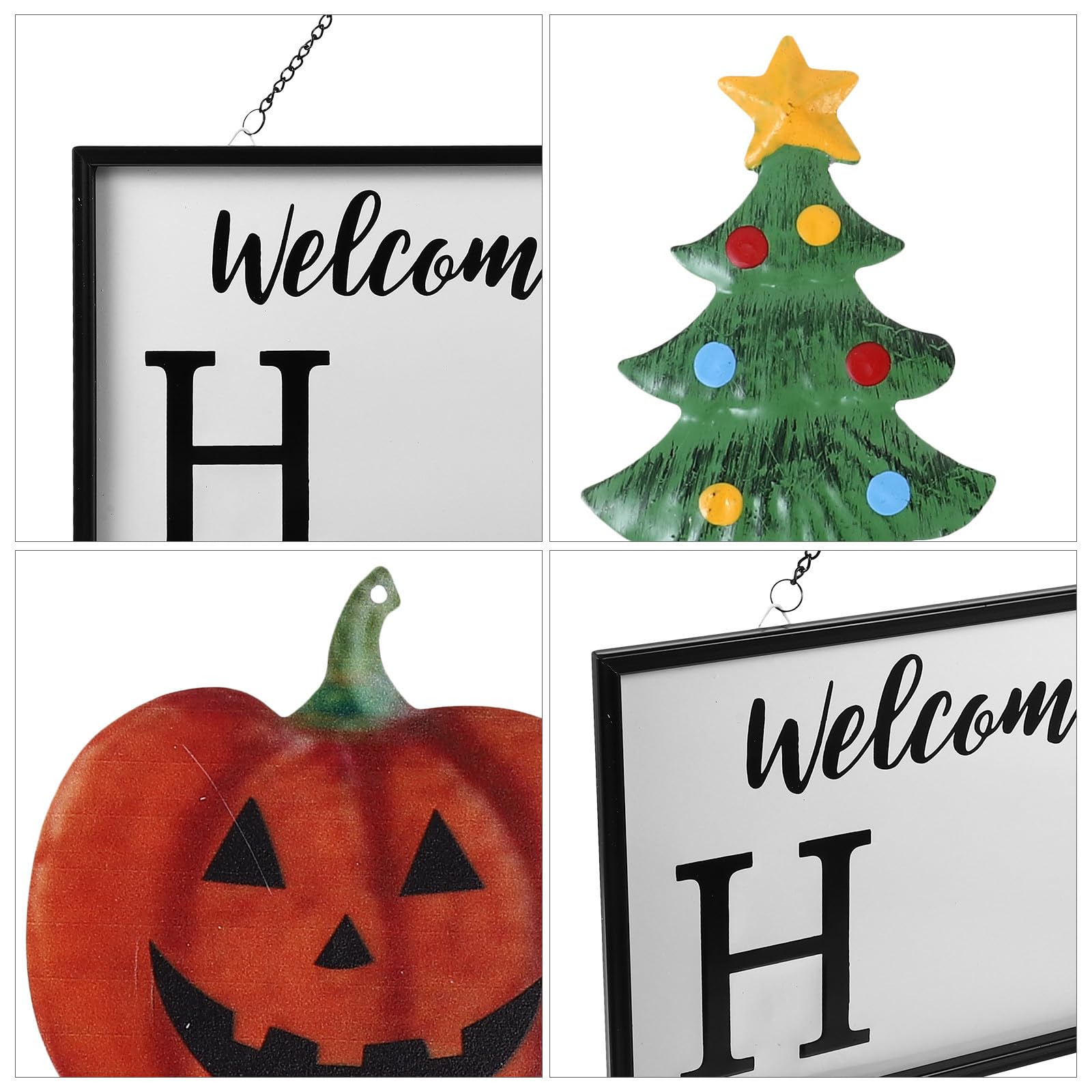 1satz Teiliges Eisen Willkommen Türschild mit Austauschbarem Magnet hängeschild für Haustür Veranda Garten Wiederverwendbare Langlebige Wanddekoration für Zuhause