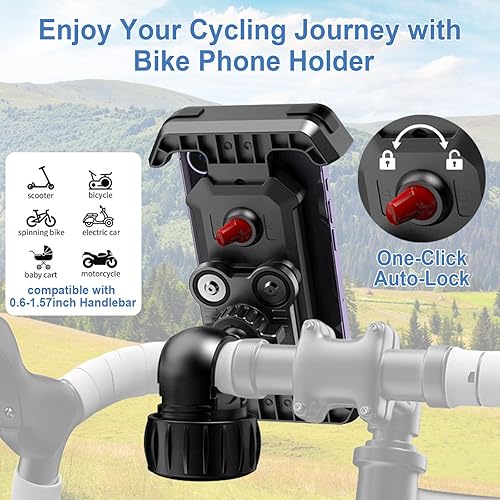 Miniatura 2 de Soporte de teléfono para bicicleta, soporte para manillar de bicicleta, compatible con iPhone Samsung Galaxy S25UltraS25S24+S23S22+S21, Z Fold 654,