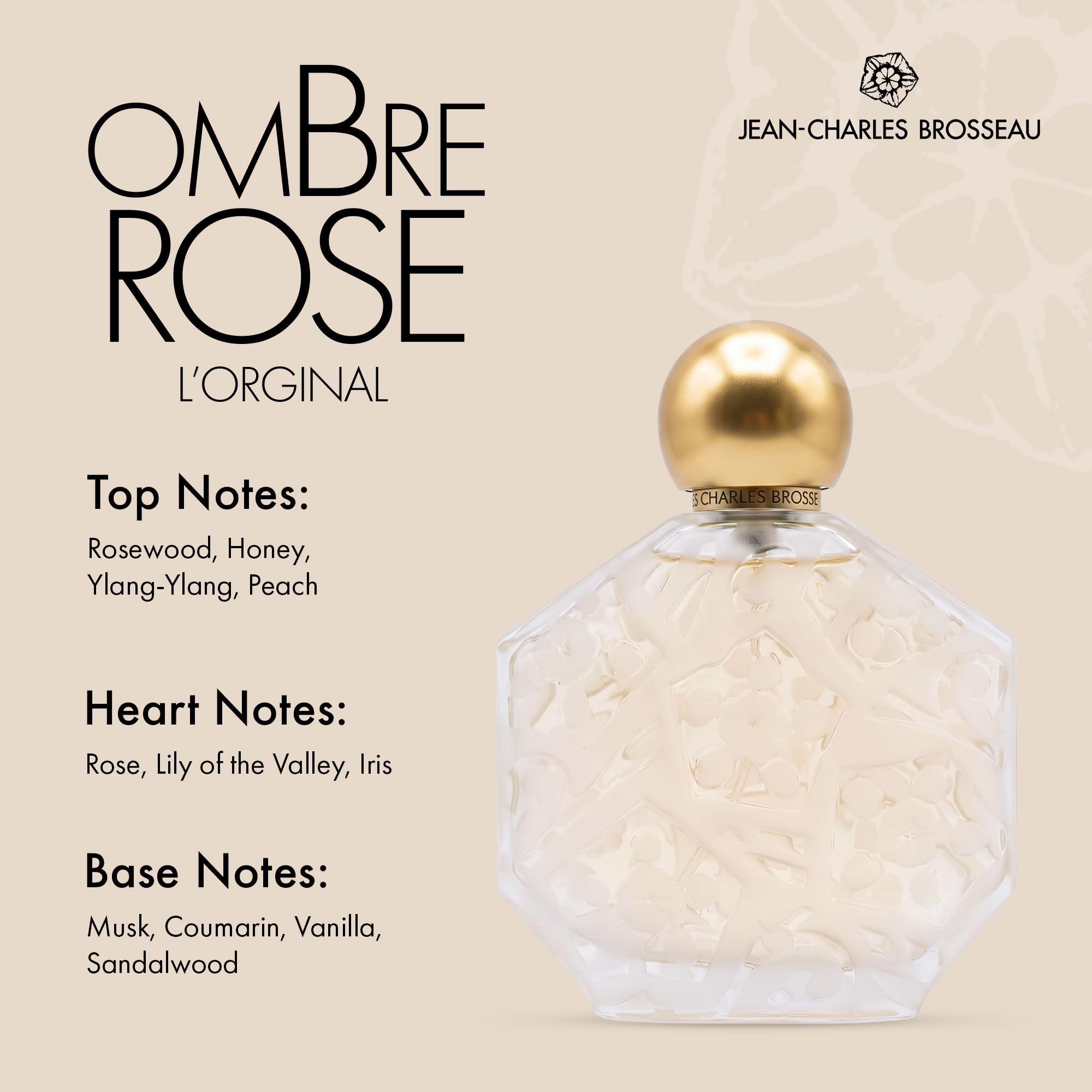 Ombre Rose by Jean Charles Brosseau for Women - 3.4 Ounce EDT Spray | 3.4oz long-lasting eau de toilette powdery floral perfume for women with rose ylang-ylang & lily of the valley notes. product thumbnail 5