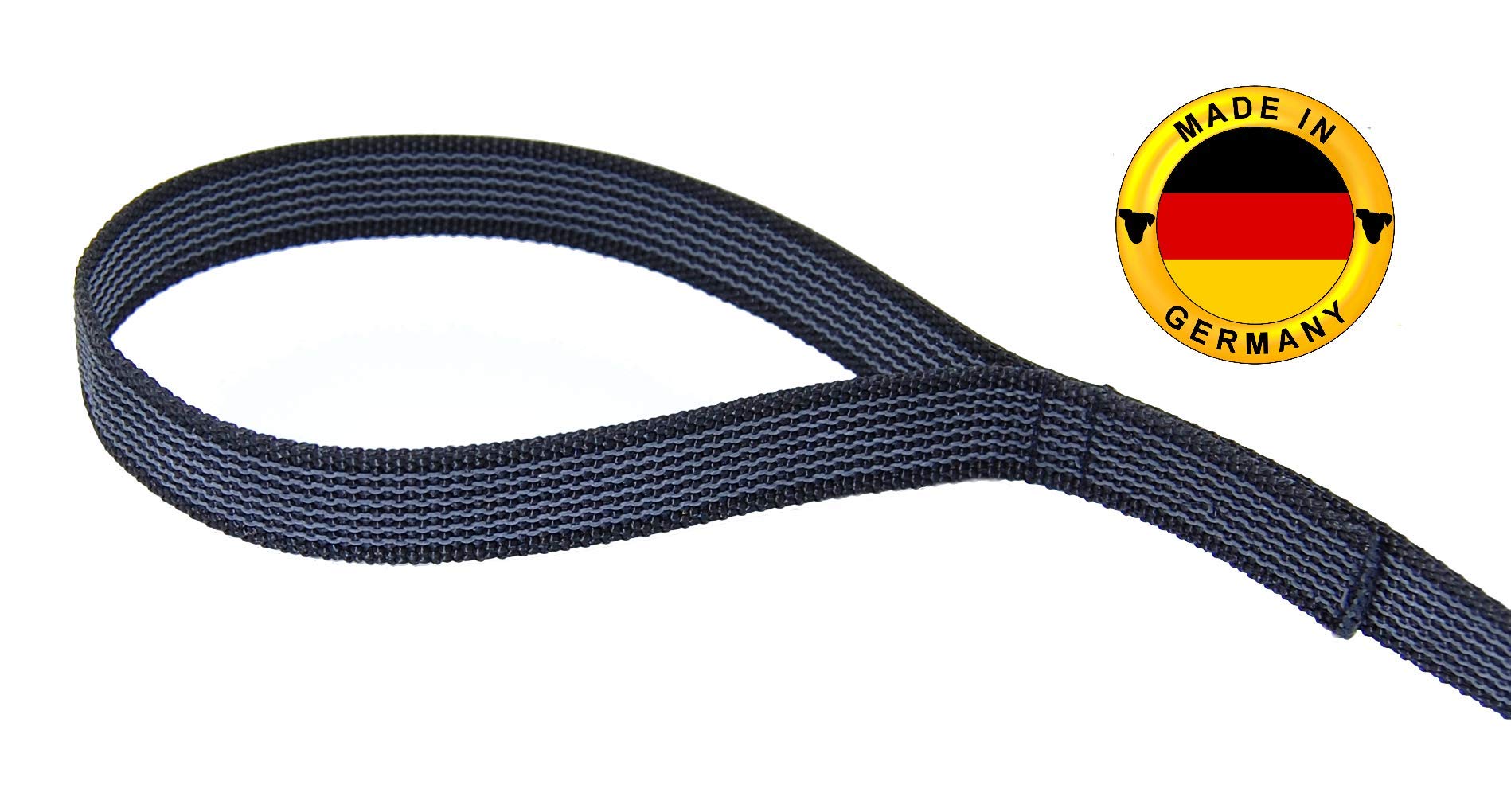 Dog Style treningowa smycz dla psów, gumowana, szerokość 15 mm lub 20 mm, dla psów do 50 kg, z paskiem na rękę, długość od 1 m do 50 m, wyprodukowana w Niemczech, 50 Meter, Schwarz 20 mm bis 50 kg