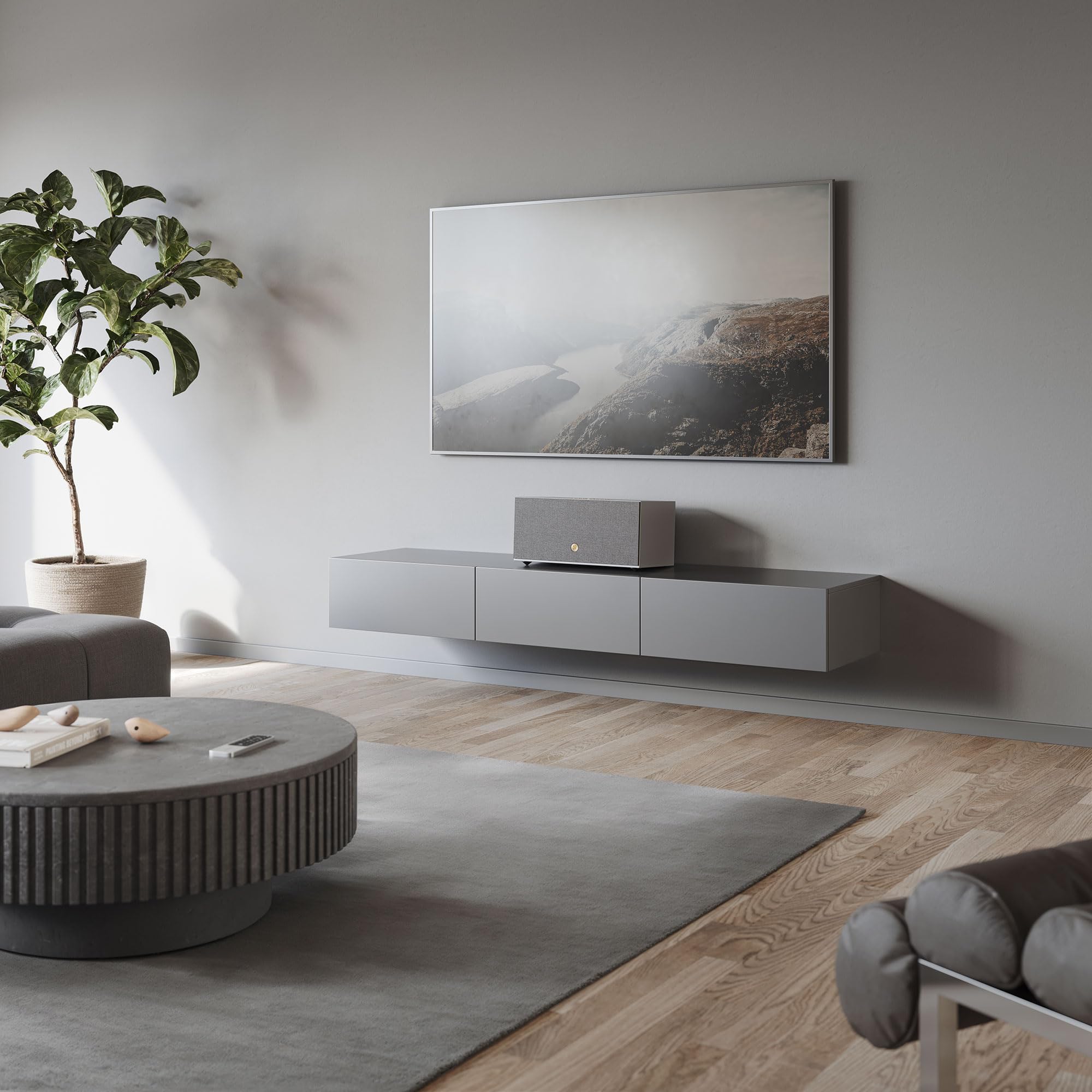 Audio Pro C20W Altavoz estéreo inalámbrico multihabitación 190 W amplificador clase D, HDMI ARC, AirPlay 2, Google Cast, Bluetooth 5.0, entrada Phono, salida de subwoofer (gris)