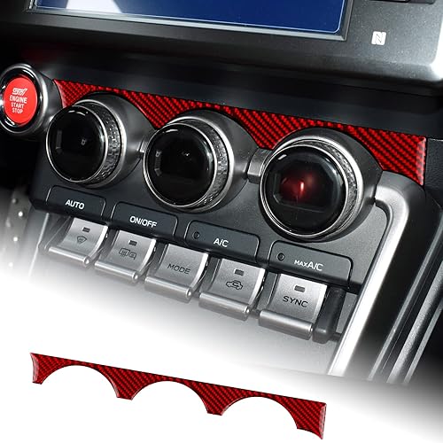 Miniatura 9 de AIRSPEED Cubierta de panel de consola central para Subaru BRZ Toyota GR86 2021 2022, marco de botón de aire acondicionado, adhesivo de fibra de