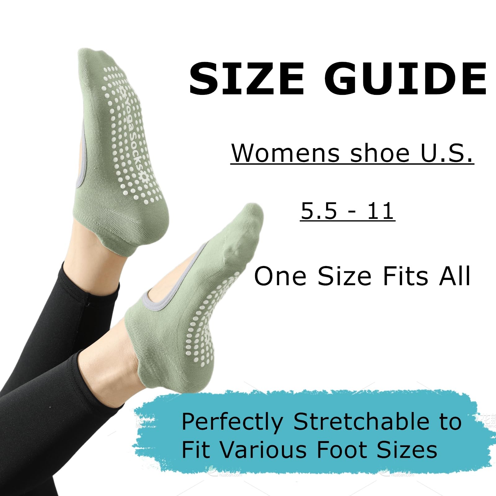 Calcetines de pilates para mujer, calcetines de agarre, calcetines de yoga antideslizantes, 4 pares para barra, hospital, entrenamiento, regalos