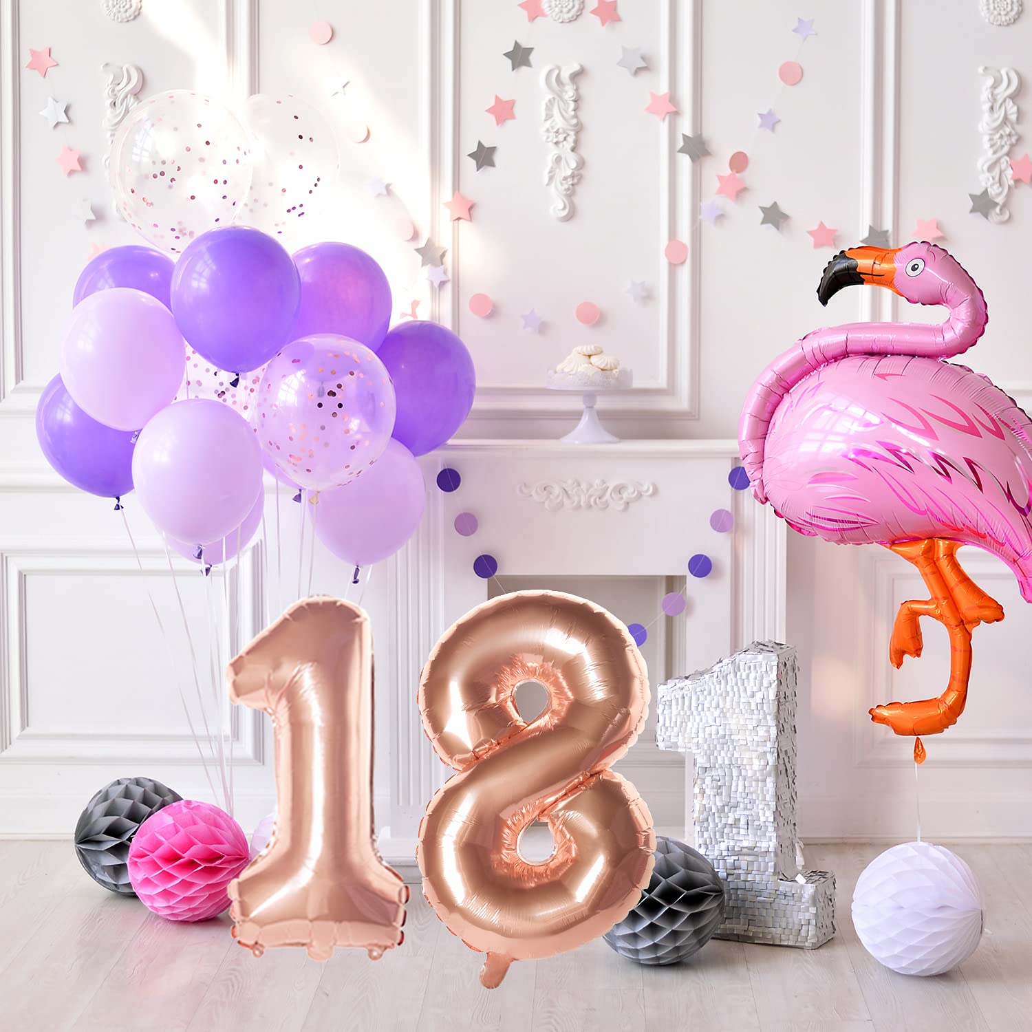 32 Inch Aluminum Foil Number Balloons Happy Birthday Digital Balloon...