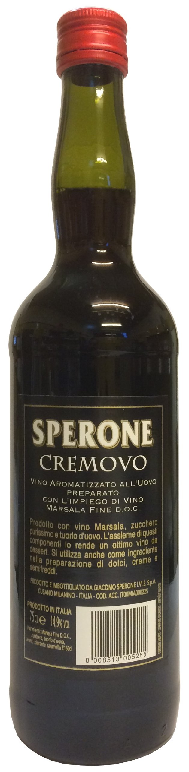 Cremovo Marsala Sperone 0,75 L - Vino Aromatizzato all´Uovo - Aromatisierter Wein mit Ei 14,9 % Vol. aus Italien