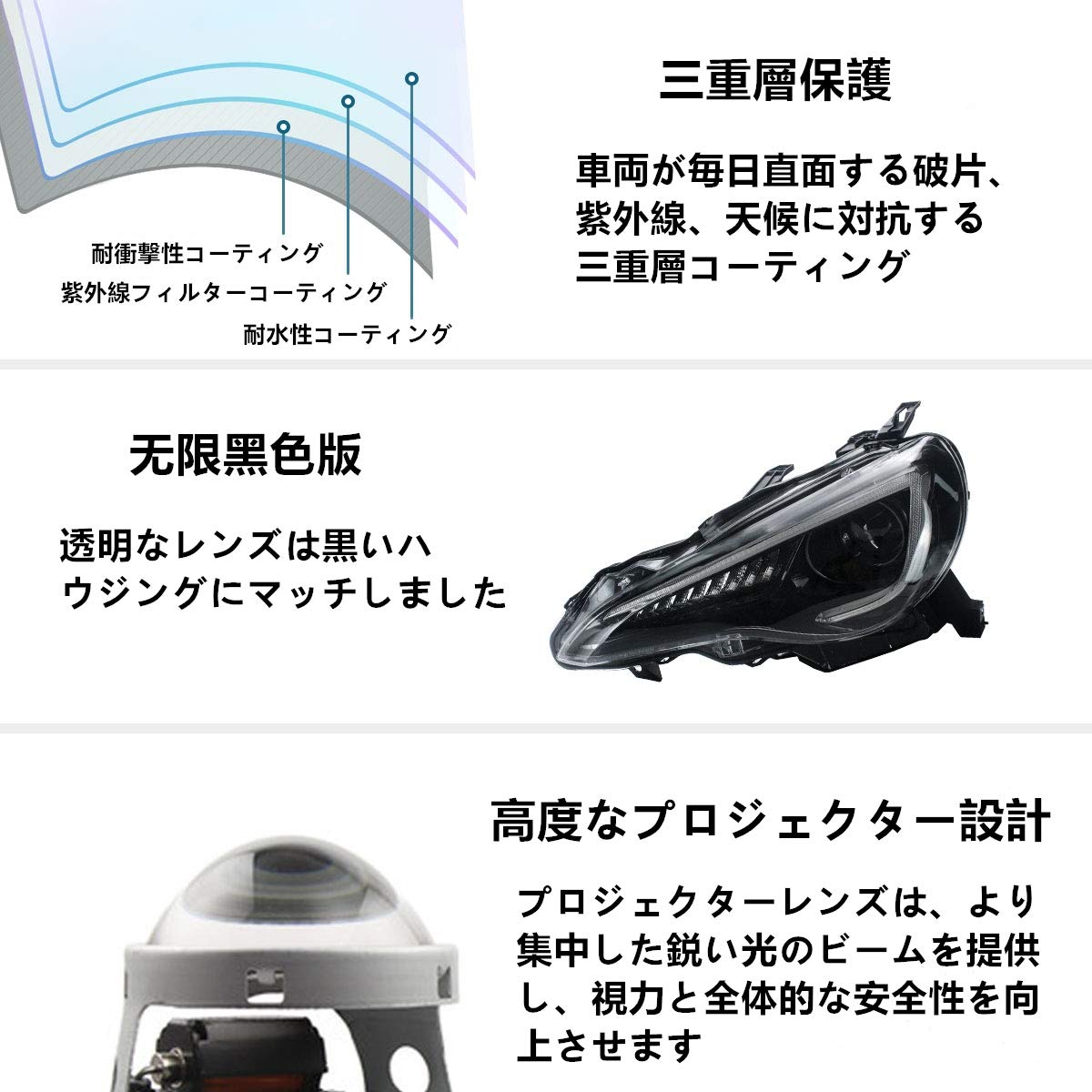 Amazon | VLAND トヨタ 86 ヘッドライト 2012~2019年 スバル BRZ 