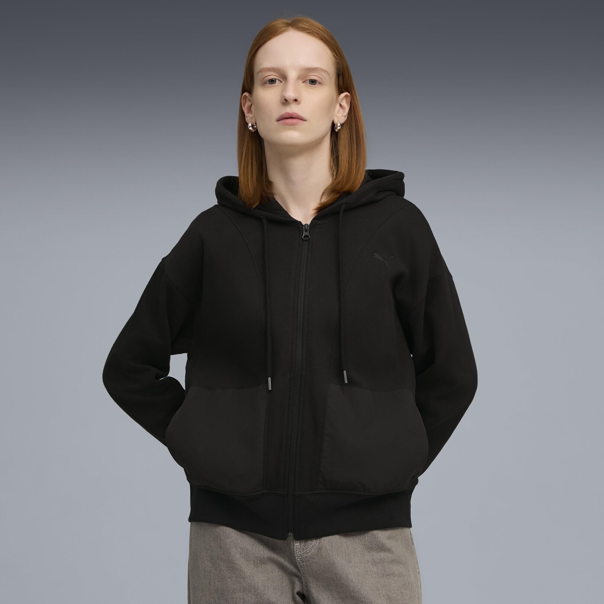 PUMA Her Relaxed FL Felpa con Cappuccio e Zip Intera