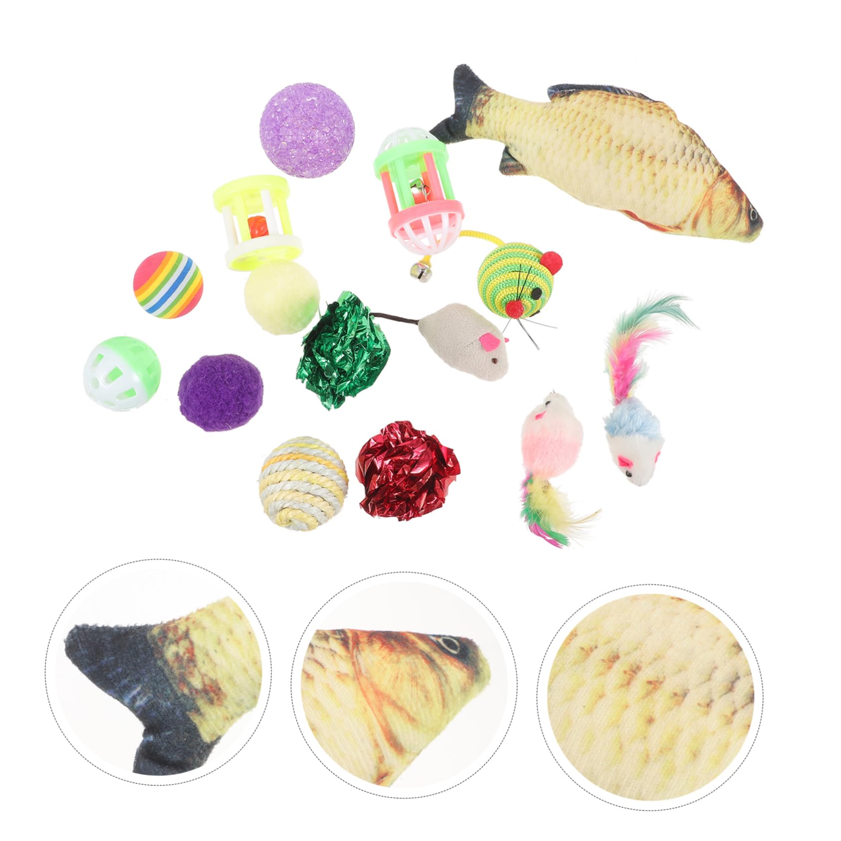 Kisangel 48stücke Teiliges Katzenspielzeug-Set Mit Lustigen Attraktionen Und Künstlichen Mäusen Für Spielende Katzen Und Kätzchen Sorgt Für Beschäftigung Und Physische Entwicklung