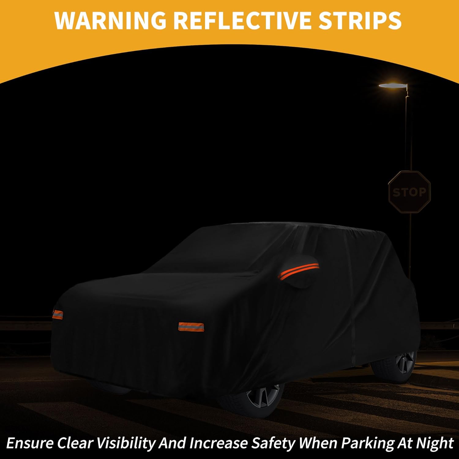 Car Cover Waterproof All Weather Sun Rain Protection Full Exterior Cover for Kia Soul Black with Left Side Zippers