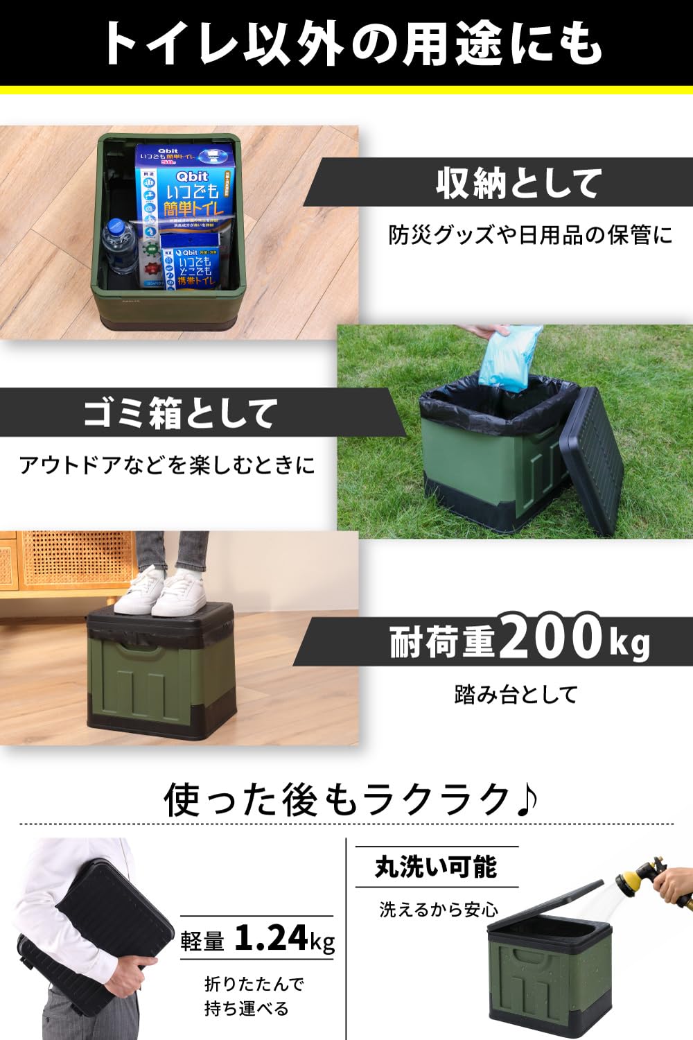 【防災グッズ大賞2023 大賞ブランド】 Qbit 折りたたみ 簡易トイレ 非常 Amazon | 【防災グッズ大賞2023 大賞ブランド】Qbit ボックス型 簡易