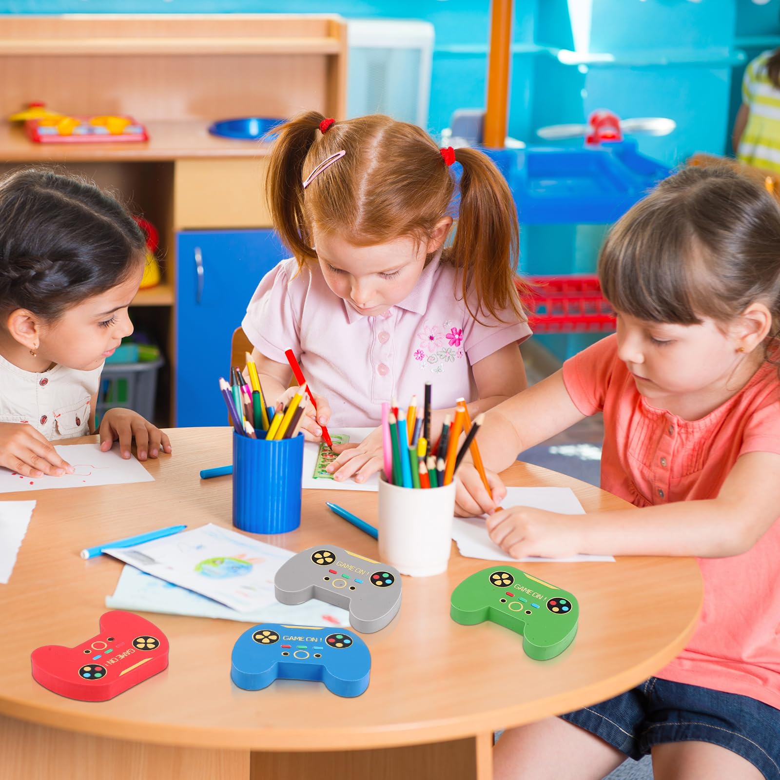 Sabary Lot de 48 gommes amusantes pour manette de jeu 3D - 5,5 cm - Pour l'école, les fêtes, les récompenses en salle de classe, les cadeaux pour les joueurs - Remplissage de boîte de Noël