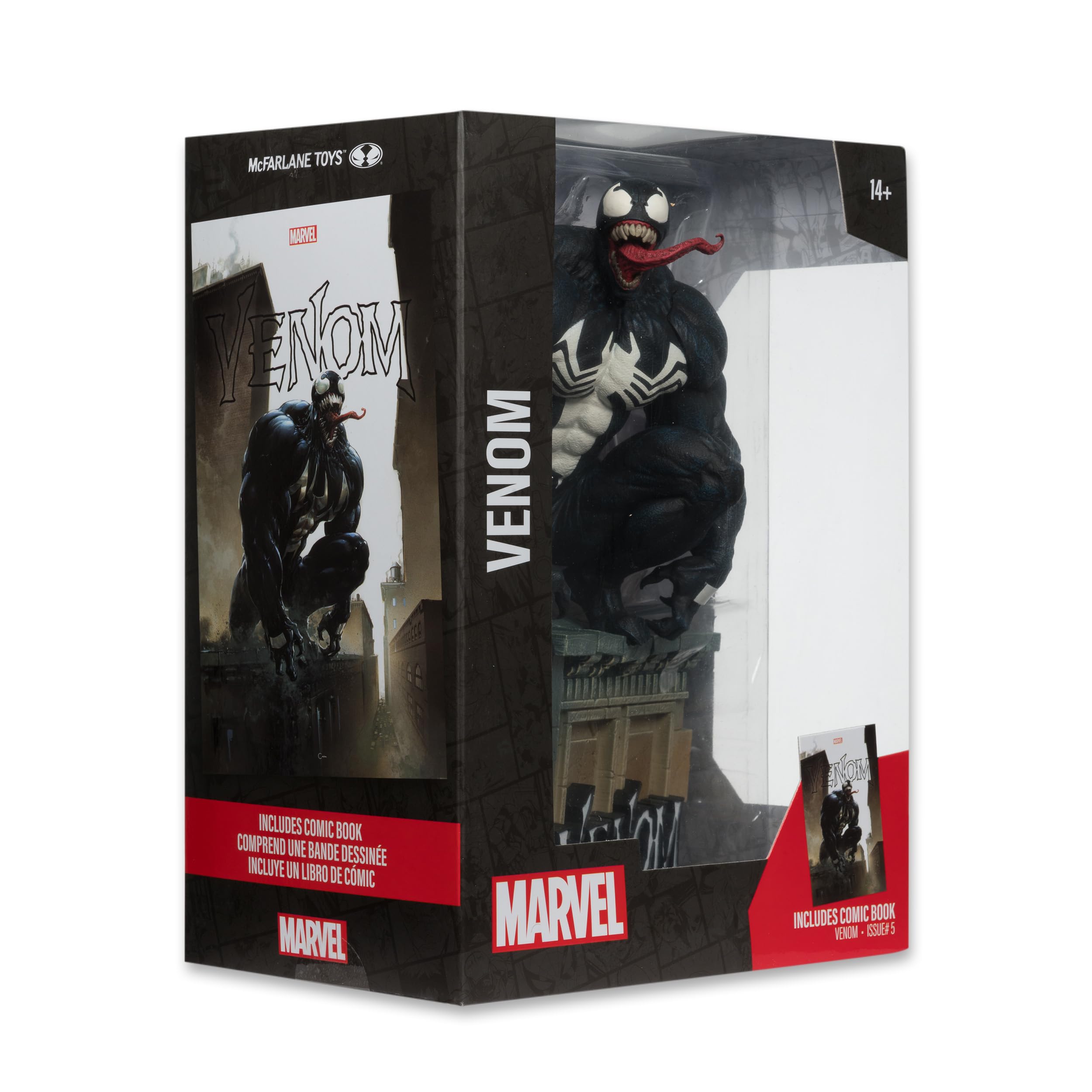 McFarlane Toys - Marvel Venom - Coleccionable a Escala 1:6 con Escena y cómic (Venom #5)