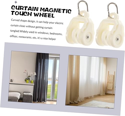 Miniatura 3 de TEHAUX 100 pcs Windows Glider Wheel Hooks Sliding Fitting for Shower Pulley Runner Ers Cm Plastic Curtain Track Tracks Hook Ceiling