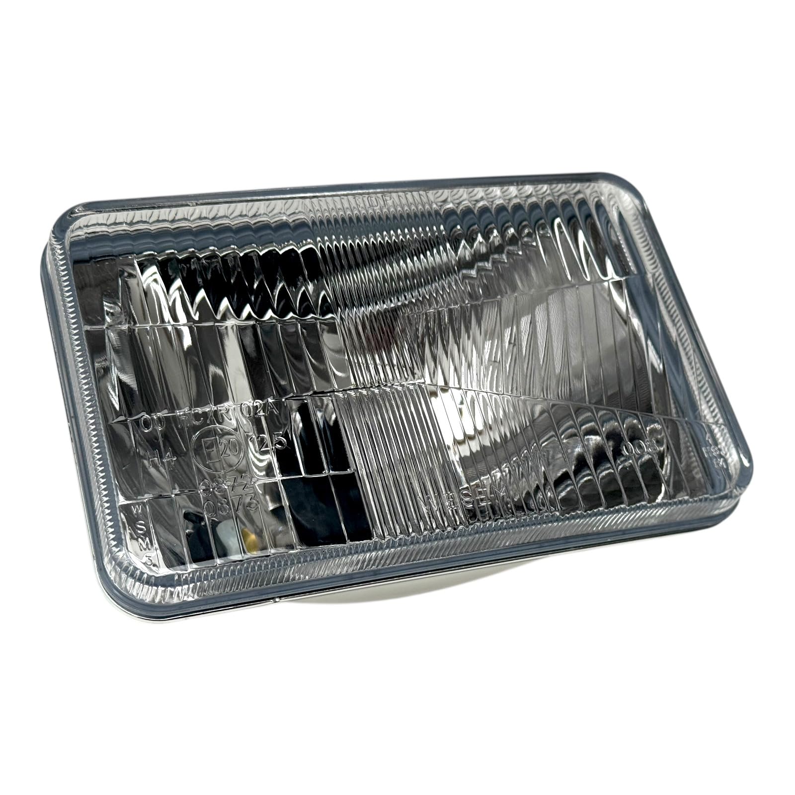 Juego de 2 Faros Delanteros para Tractor Agrícola Universal - H4 12V/24V - Luz de Cruce, Carretera y Posición - Carcasa de Metal y Vidrio - Homologado E20 IP54-168x106mm