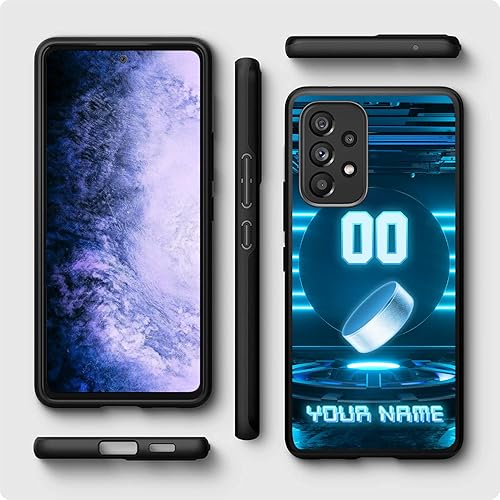 Miniatura 2 de Funda de goma personalizada de hockey sobre hielo contra número de nombre, decoración de la bandera de Estados Unidos para Galaxy